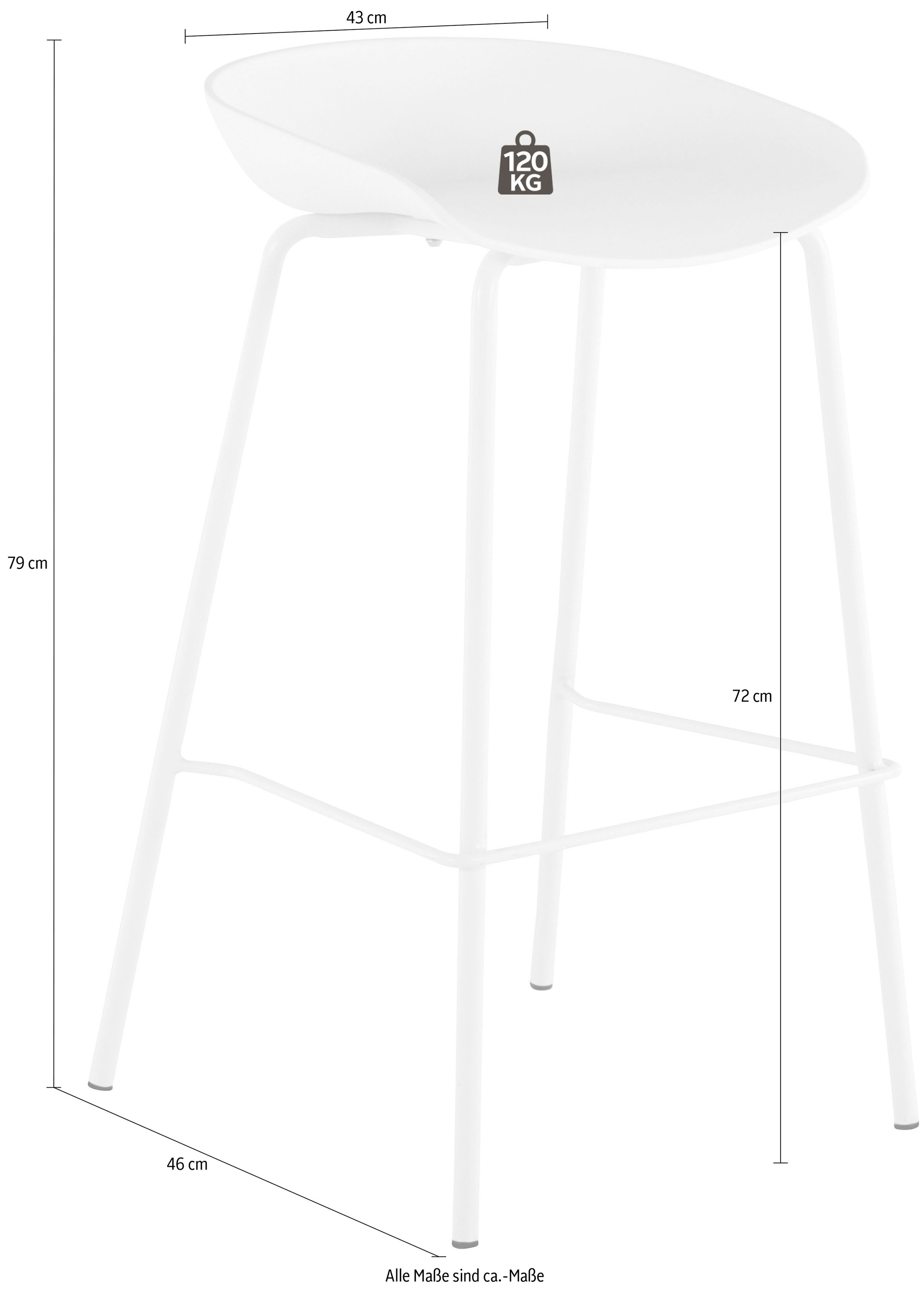 INOSIGN Hochstuhl »Alaric«, (Set), 2 St., Gestell aus Metall, in verschiedenen Farbvarianten, Sitzhöhe 72 cm