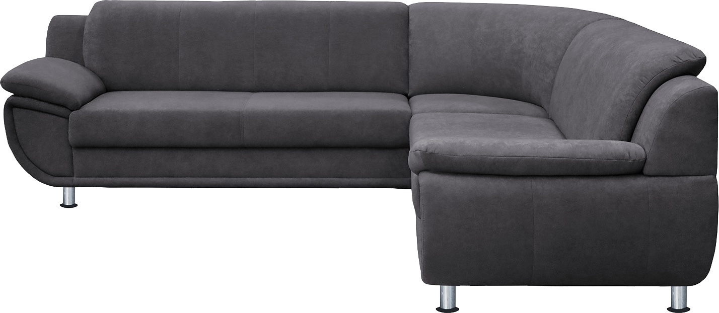 TRENDMANUFAKTUR Ecksofa »Rondo wahlweise mit Schlaffunktion, 267x247 cm (BxT), breite Armlehnen«, L-Form, wahlweise mit Federkern bestellbar, Füße chromfarben