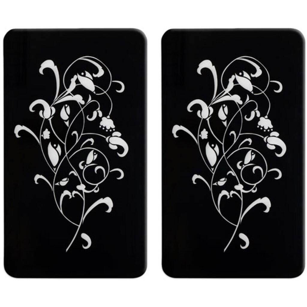 Maximex Herd-Abdeckplatte »Ornamento Nero«, (Set, 2 tlg., 2-er Set)