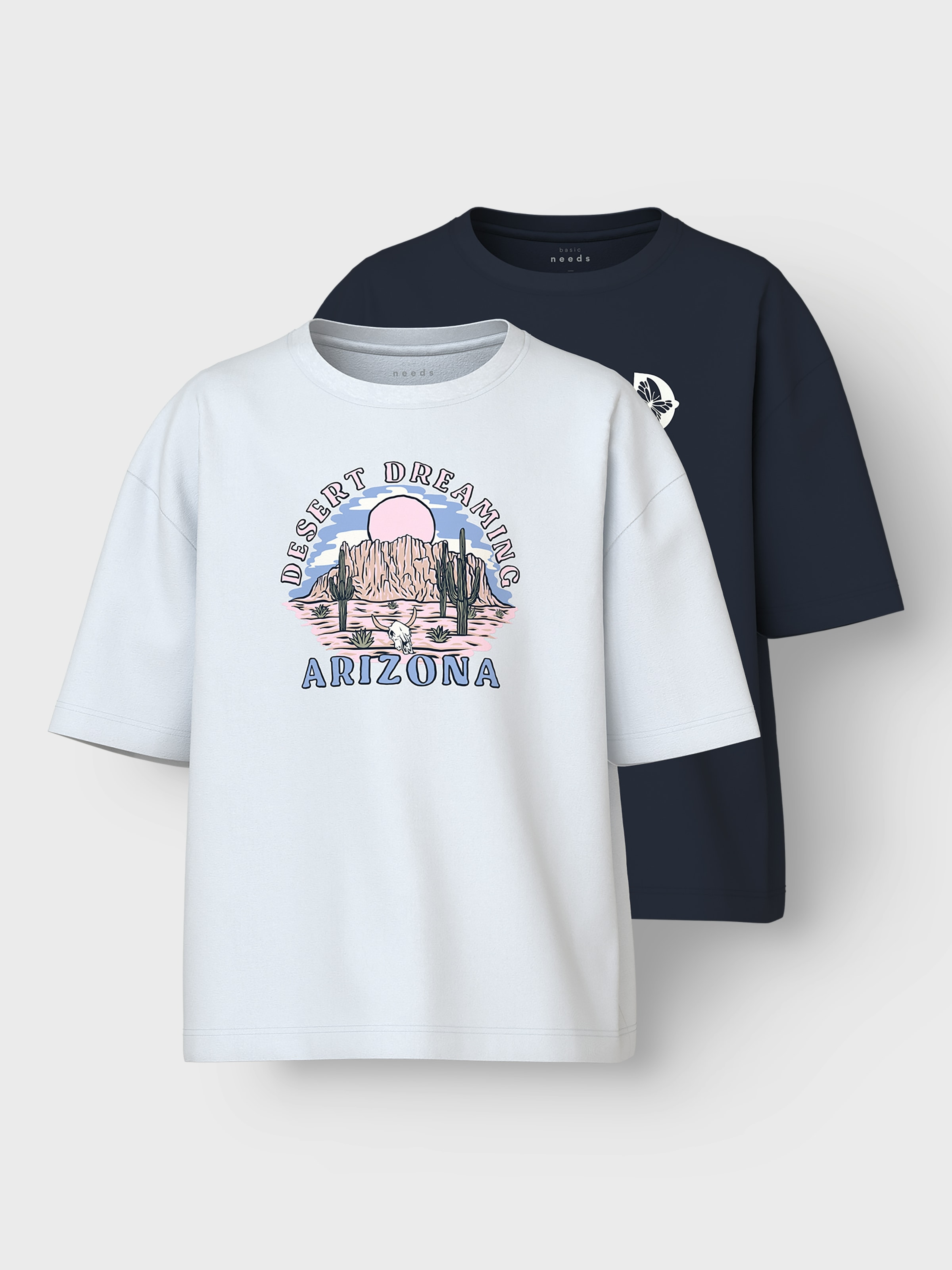 Name It Kurzarmshirt »NKFVEEN 2P SS RLX TOP«, (Packung, 2 tlg.)