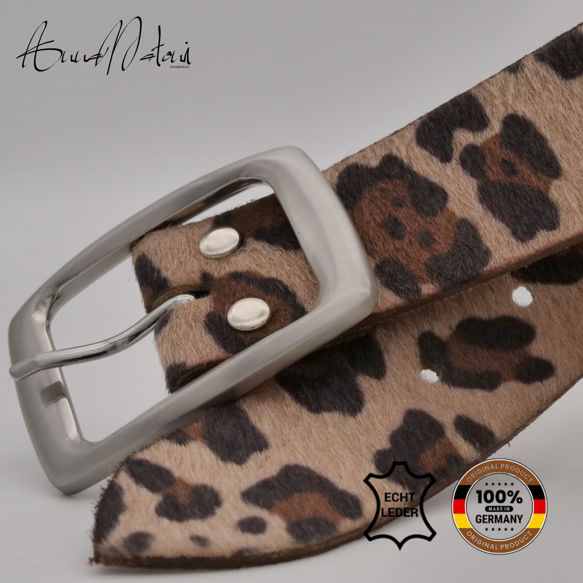 AnnaMatoni Ledergürtel »AnnaMatoni Damen Ledergürtel hochwertiges Kunstfell in Leo Optik«