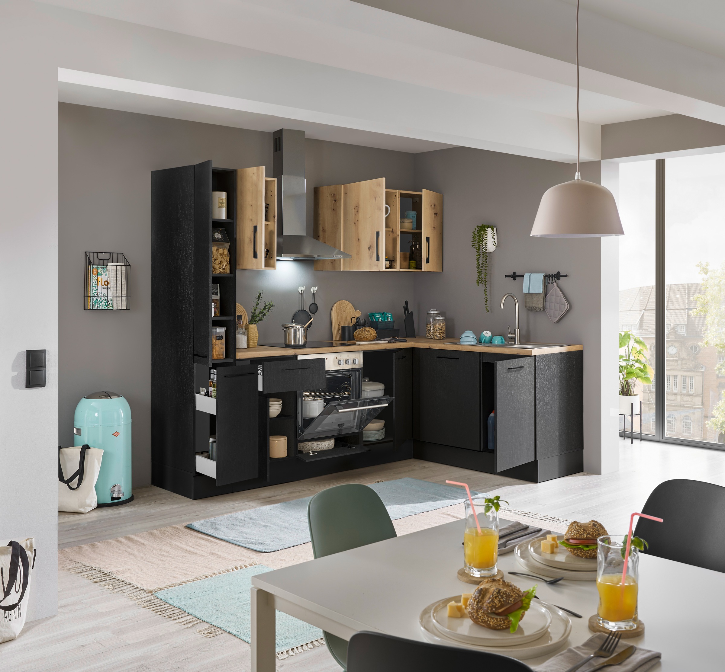 BASIC by Balculina Winkelküche »Turin«, Stellbreite 250x175 cm, wahlweise mit E-Geräten