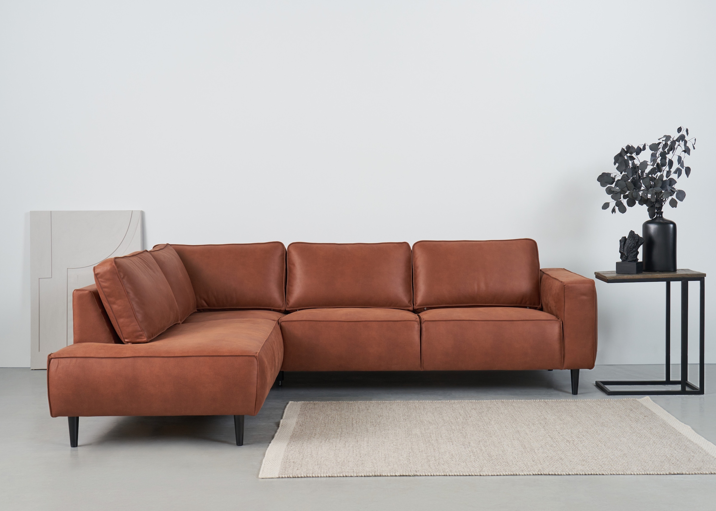 Places of Style Ecksofa "Fumone, Lederoptik oder Soft-Touch Chenille", Brei günstig online kaufen