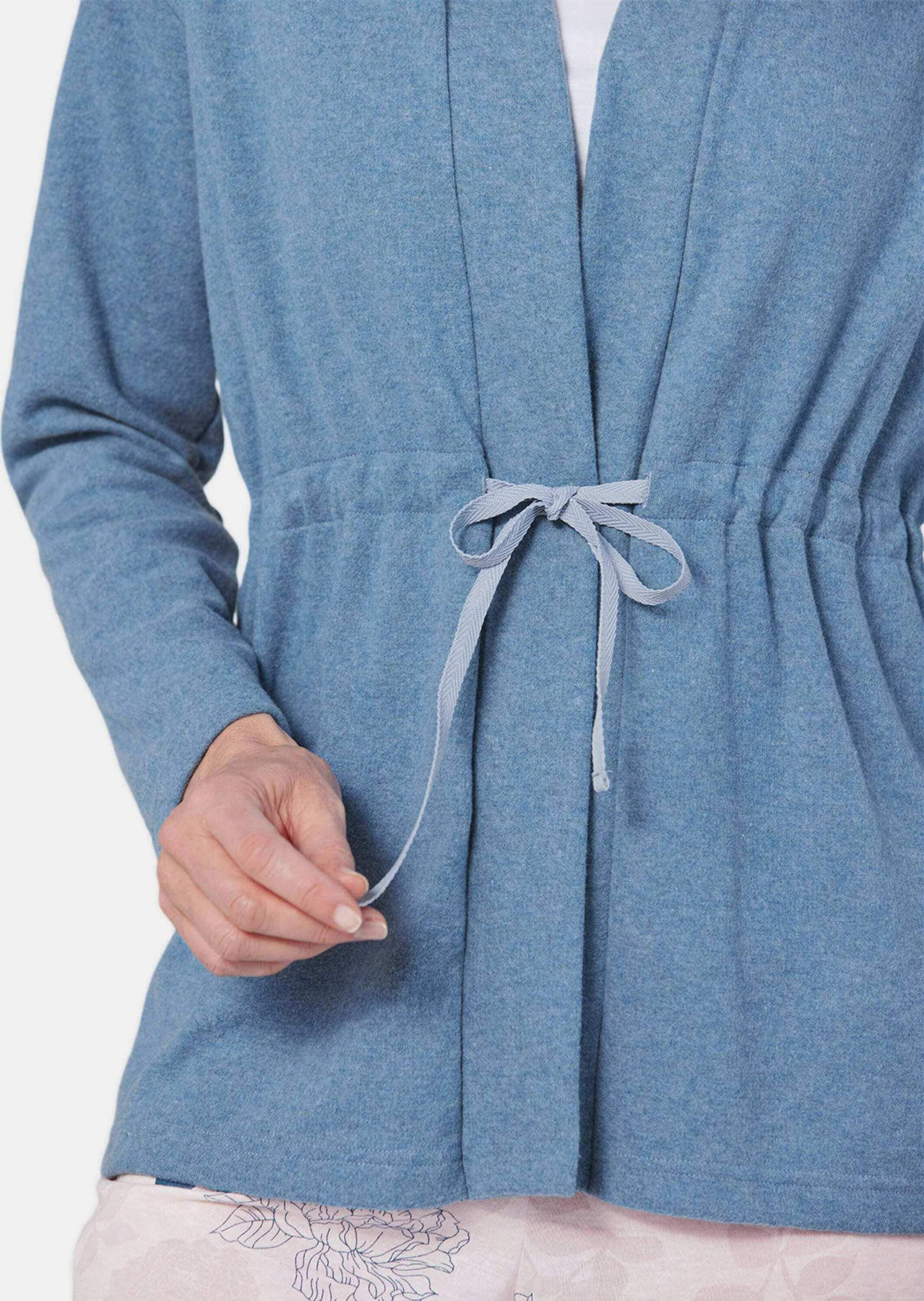 GOLDNER Hausanzug »Fleece-Jacke Leichte Fleecejacke mit Bindeband«