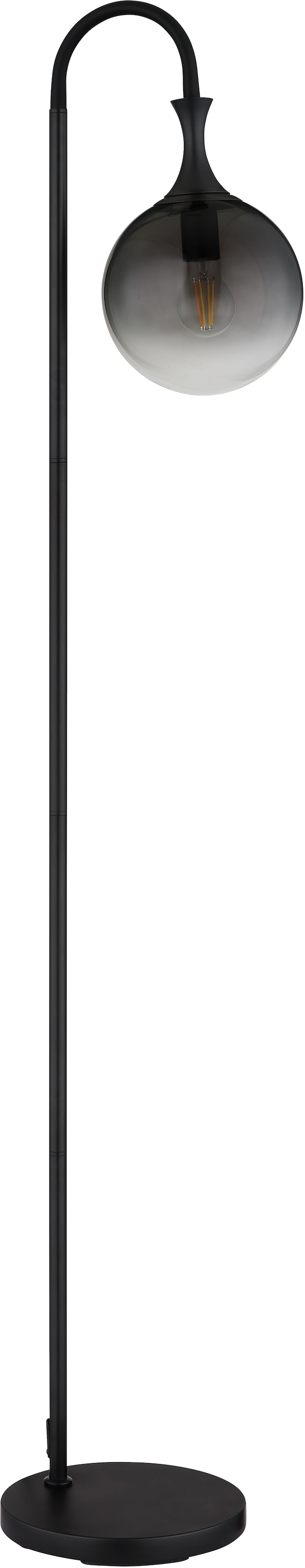 GLOBO LIGHTING Stehlampe »DALTON«, Leuchtmittel E27 | ohne Leuchtmittel, Stehleuchte/Glaskugeln rauchfarben/schwarz/Wohnzimmer/Schlafzimmer
