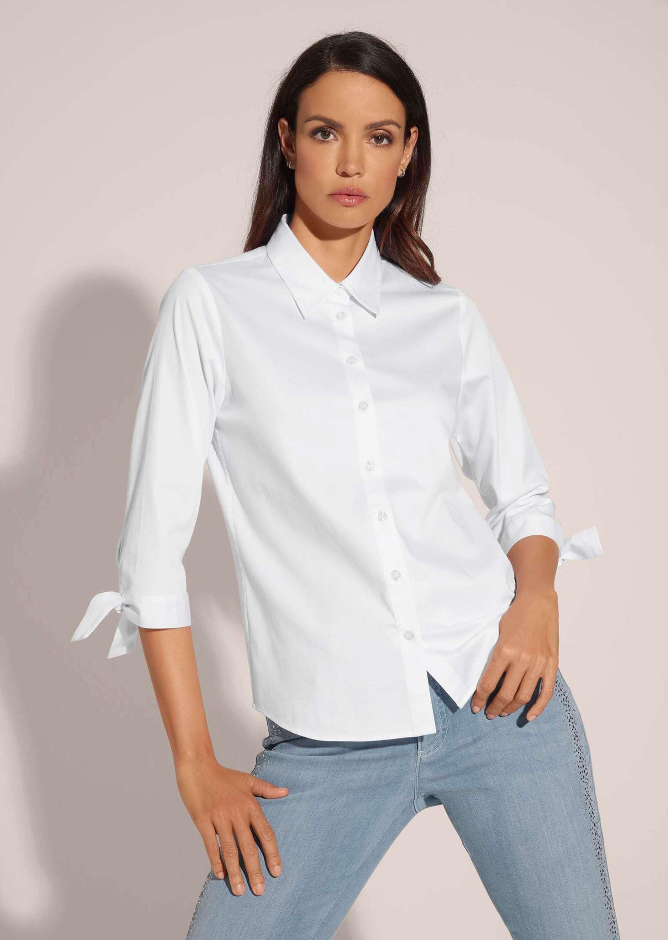 MADELEINE Hemdbluse »Bluse Satin-Bluse mit Ärmelschleifen«