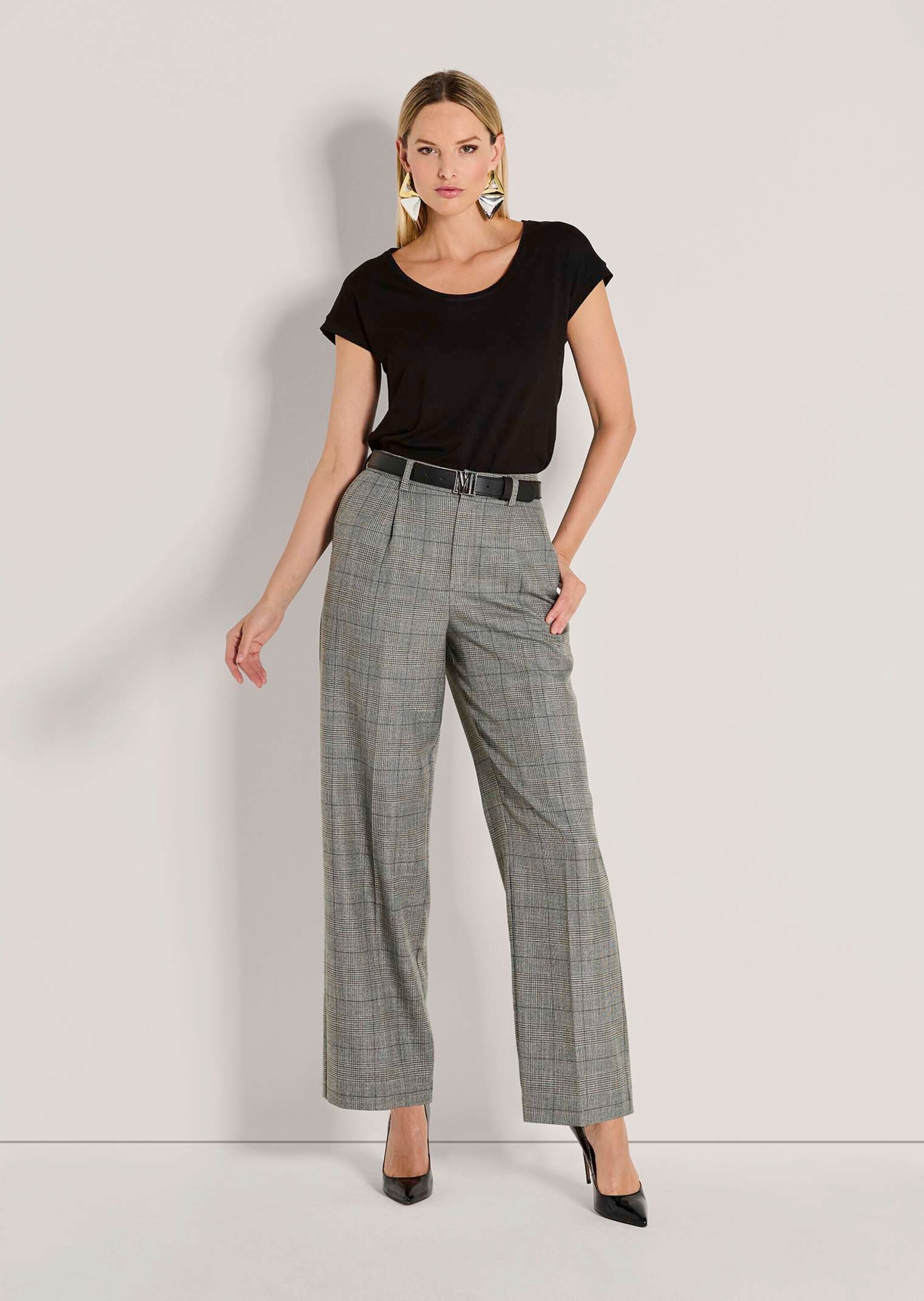 MADELEINE Bundfaltenhose "Bundfalten-Hose Glencheck-Hose mit weitem Bein" günstig online kaufen