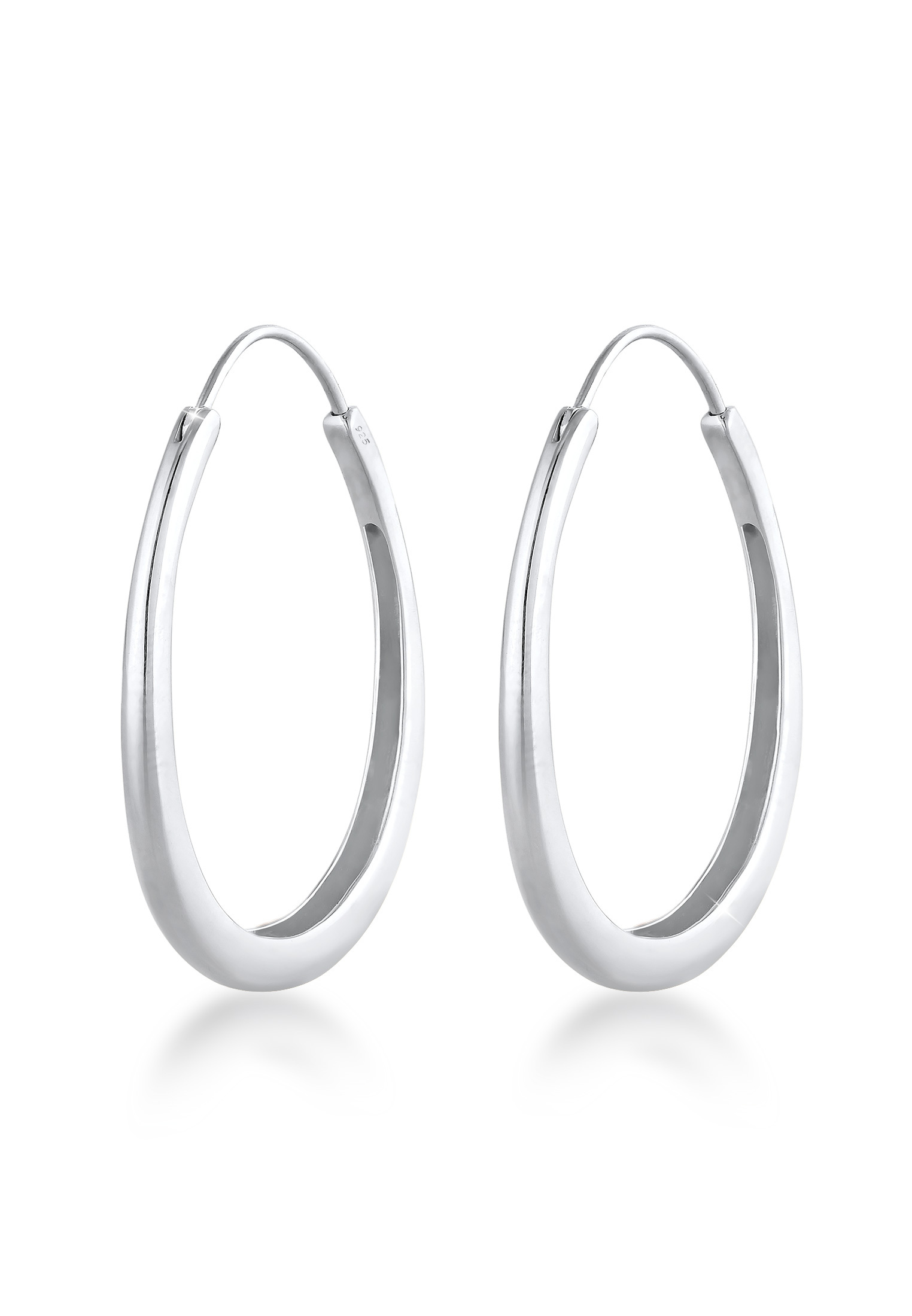 Elli Orecchini A Cerchio Ovale In Argento 925 – Geo Basic Trend, Lucidi E Antiossidanti
