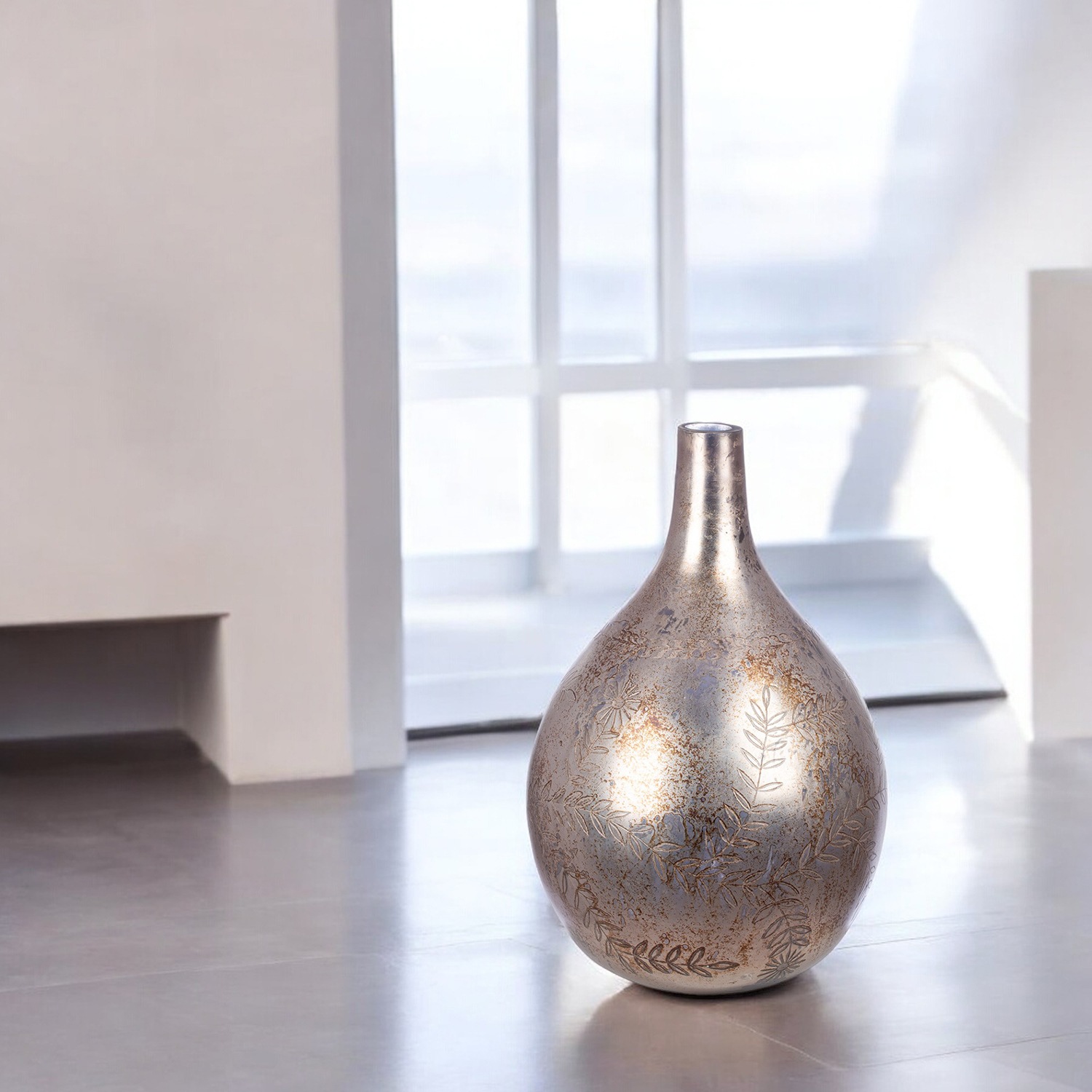 GILDE Bodenvase "Vase Peso, grau H.56 cm", (1 St.) günstig online kaufen