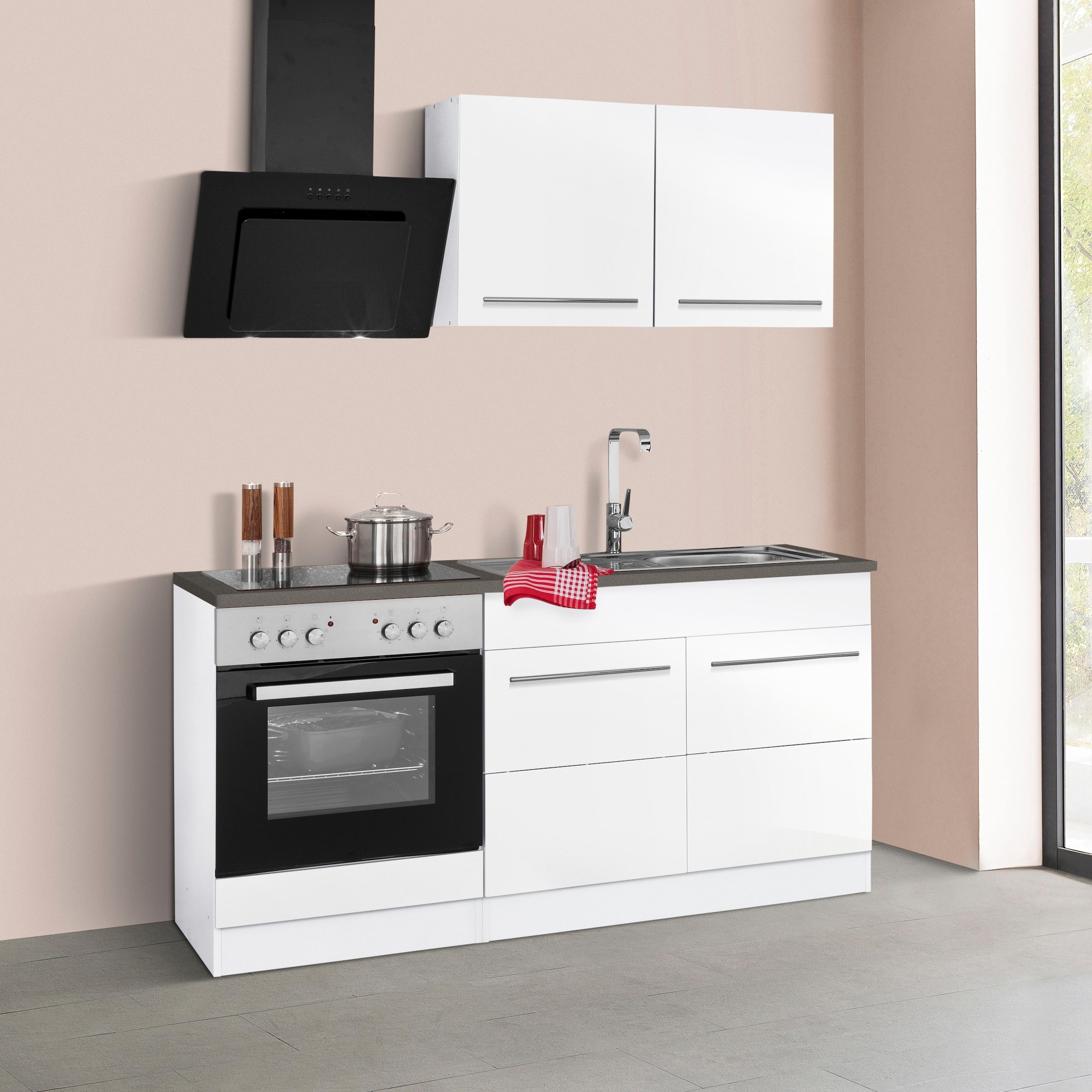 KOCHSTATION Küchenzeile »KS-Trient«, Breite 160 cm, mit E-Geräten