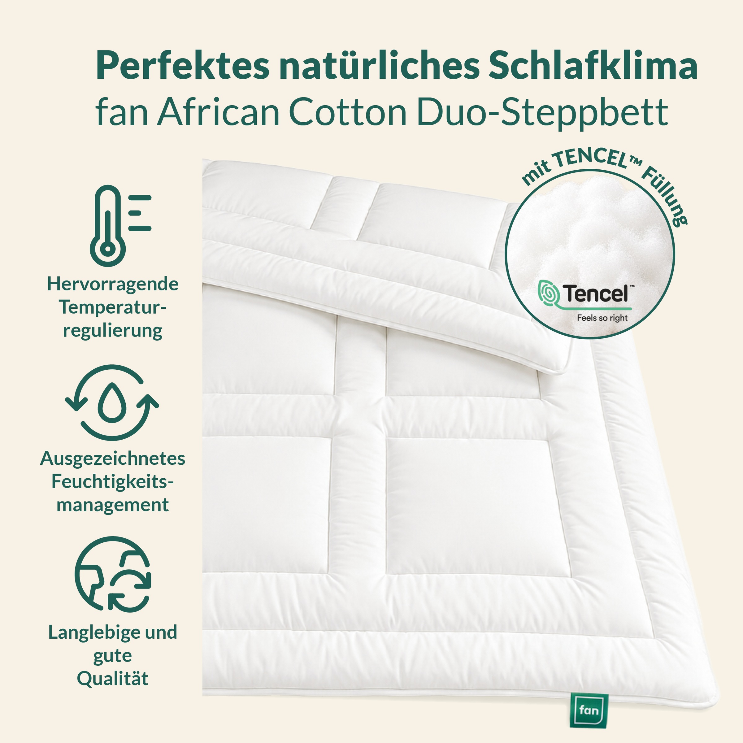 f.a.n. Frankenstolz Duo-Steppbett Africa Cotton 155x220