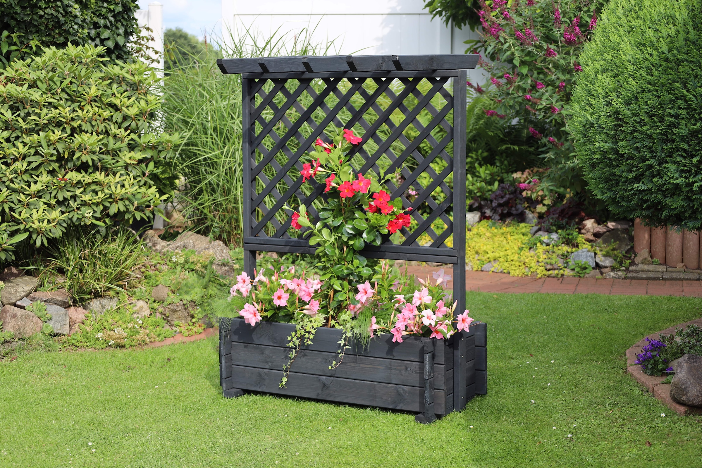promadino Spalier, Pergola mit Pflanzkasten, BxTxH: 102x65x140 cm