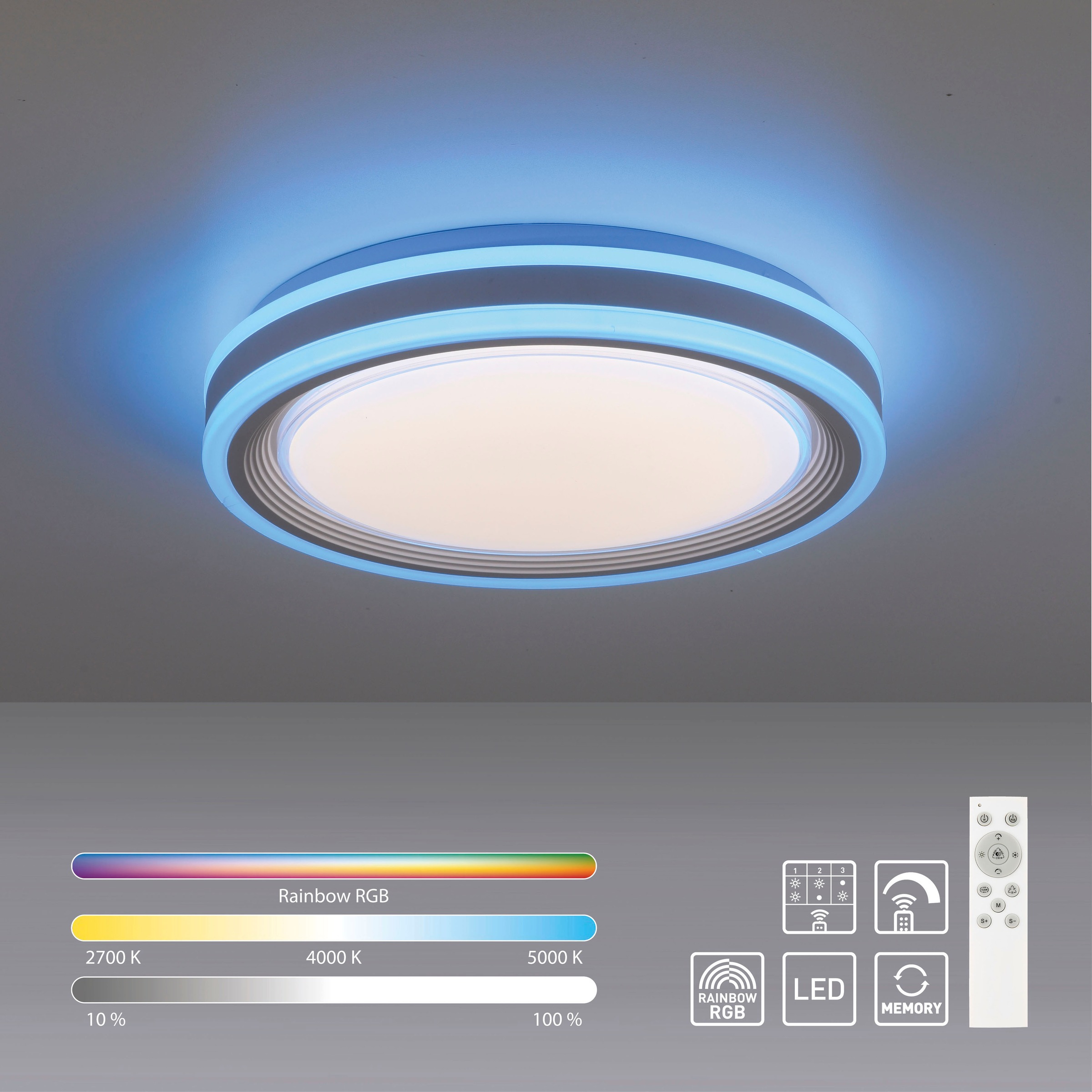 my home Deckenleuchten »Danna«, CCT 2700-6500K, RGB-Rainbow, mit Fernbedienung Deckenlampe