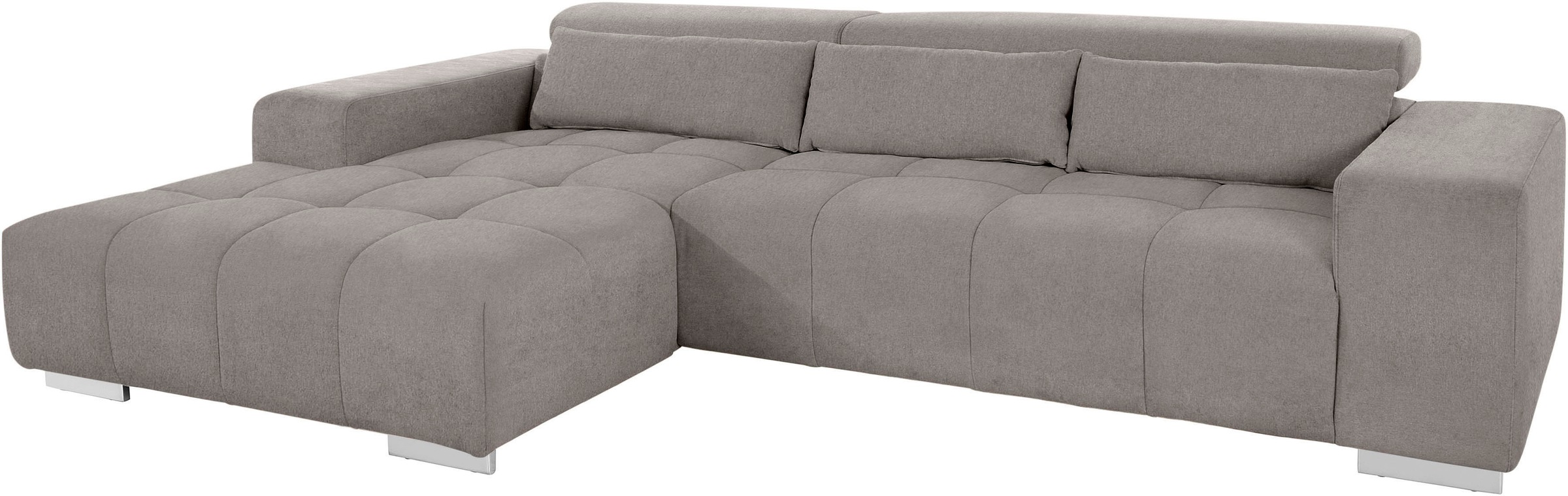 COTTA Ecksofa »Orion L-Form«, mit Kopfteilverstellung & 3 Nierenkissen