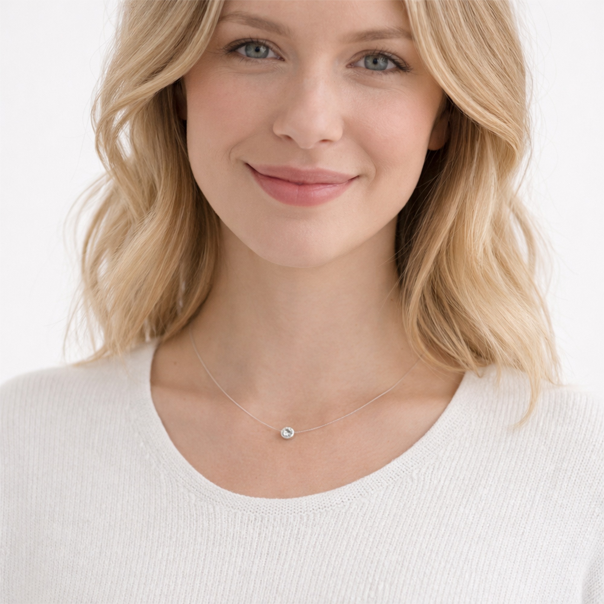 Smart Jewel Collier »schwebender Stein, Zirkonia, Silber 925«