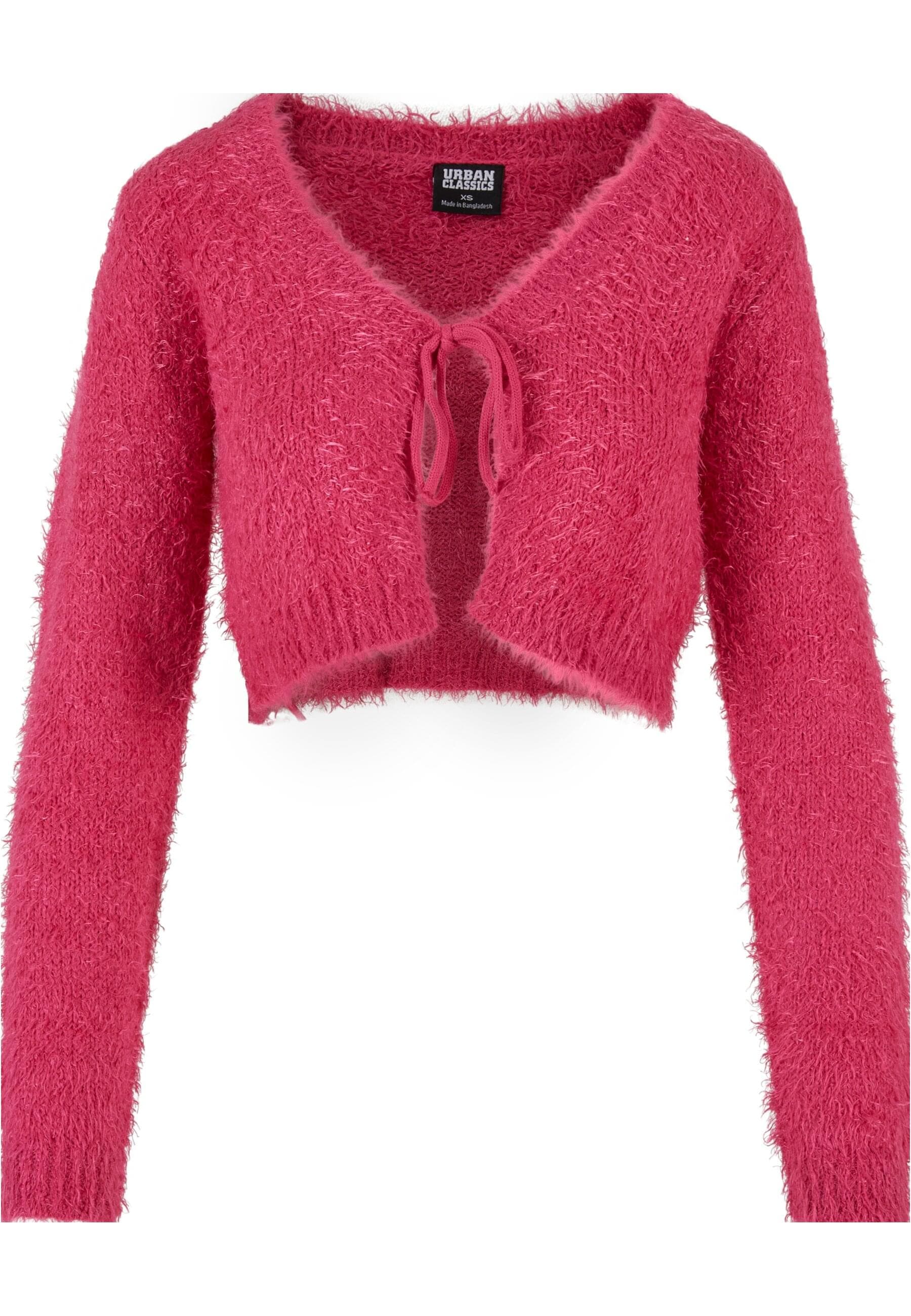 Strickjacke »Urban Classics Damen Ladies Tied Cropped Feather Cardigan«