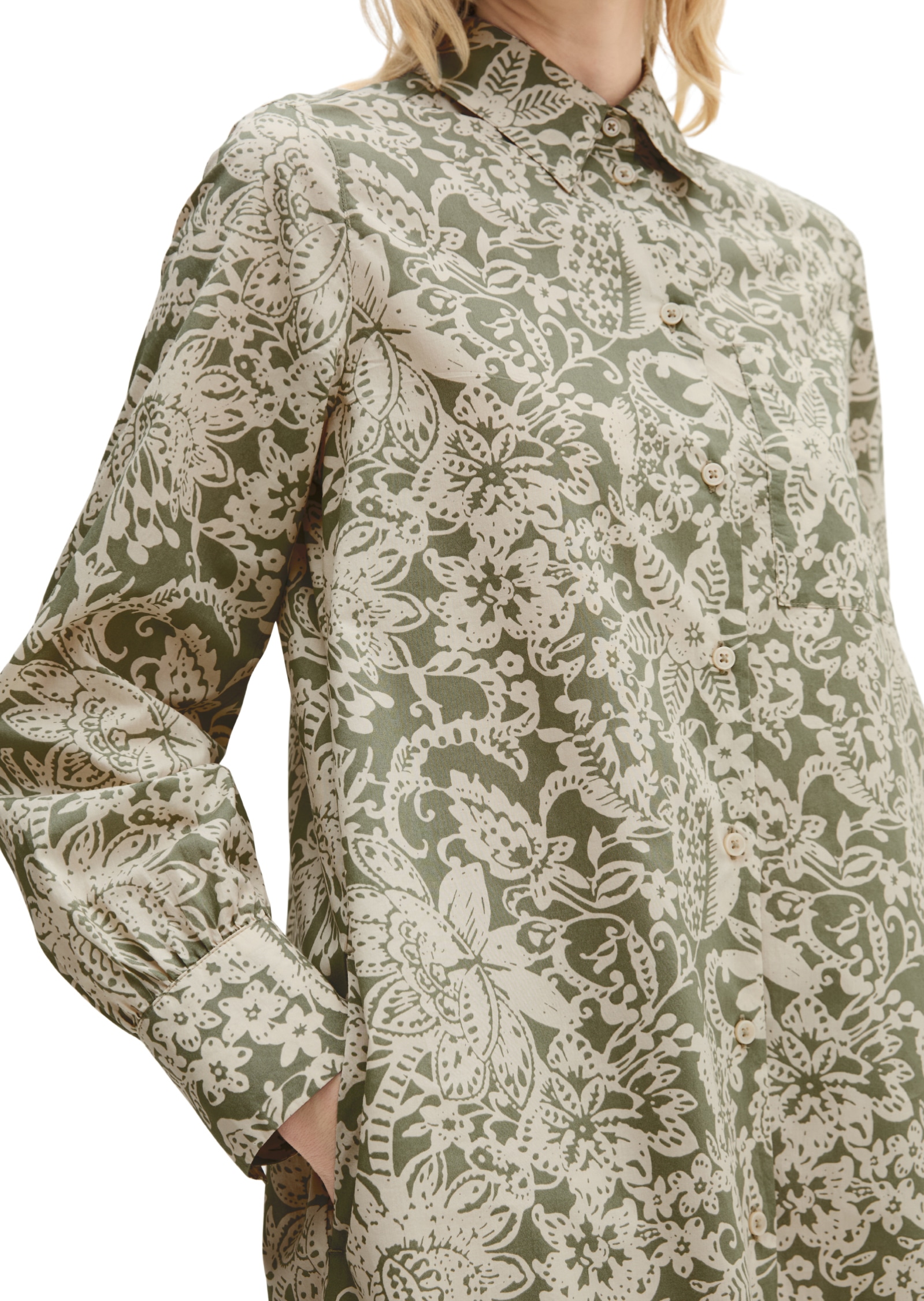Marc O'Polo Hemdblusenkleid »aus Papertouch-Popeline mit Allover-Print«