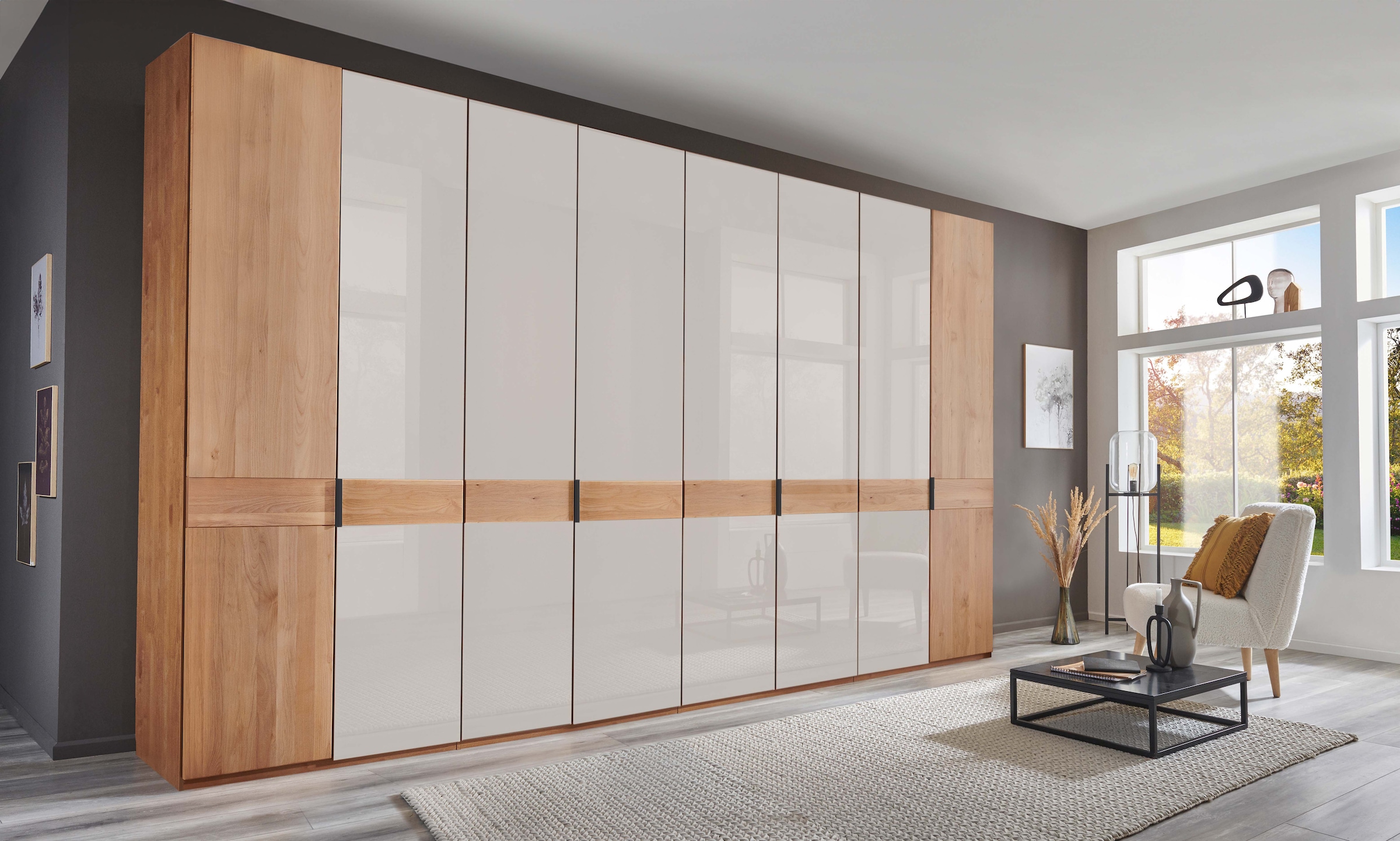 WIEMANN Drehtürenschrank "Cardiff, Massivholztüren in Kombination mit Glas- günstig online kaufen