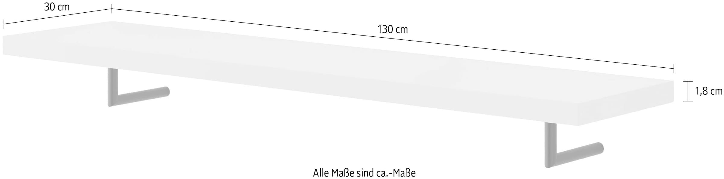 Home affaire Wandregal »Arrocco: Dekorative Metallelemente in Schwarz, Wohnzimmer,Wandregal« B/T: 130/30 cm, in 2 farben erhältlich, ideal für jede Wohnung