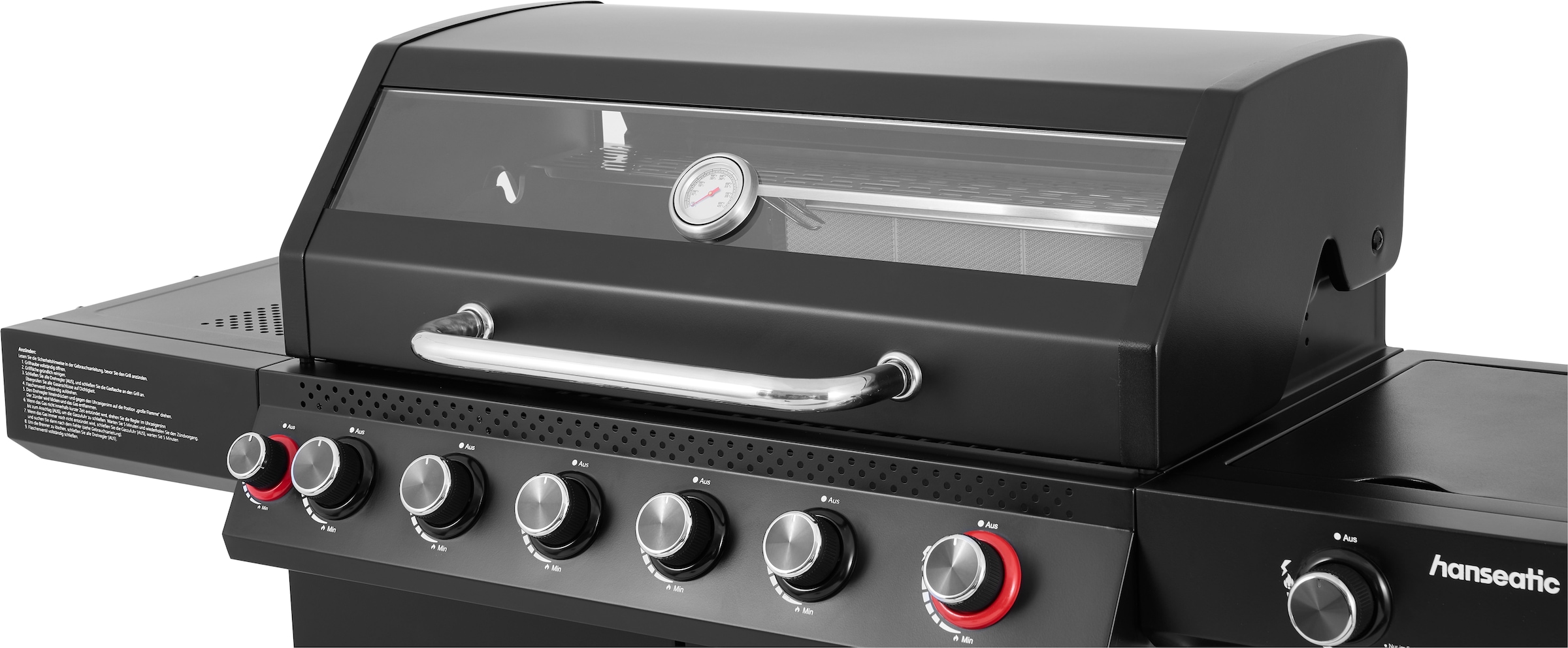 Hanseatic Gasgrill »Gasgrill 6+2 Memphis Black Plus« inkl. 3 Jahre Herstellergarantie