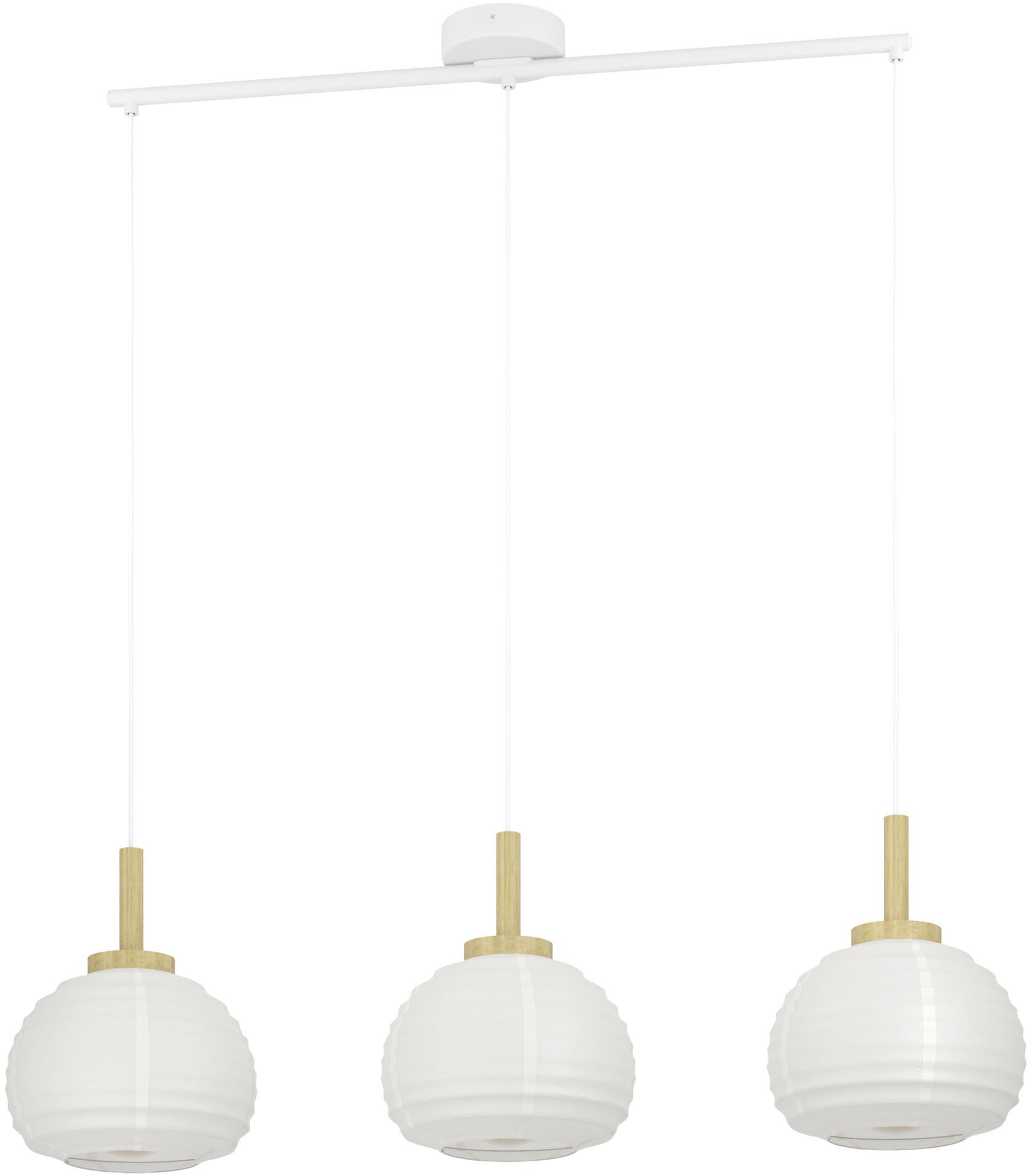 EGLO Hängeleuchte »SUMMERHILL Pendellampe - Stahl, Holz - E27 - 3X40W - IP20« E27 1 Stk. Hängelampe, Deckenlampe, Wohnzimmer, Esszimmer, L92,5 x B22,5 x H110cm