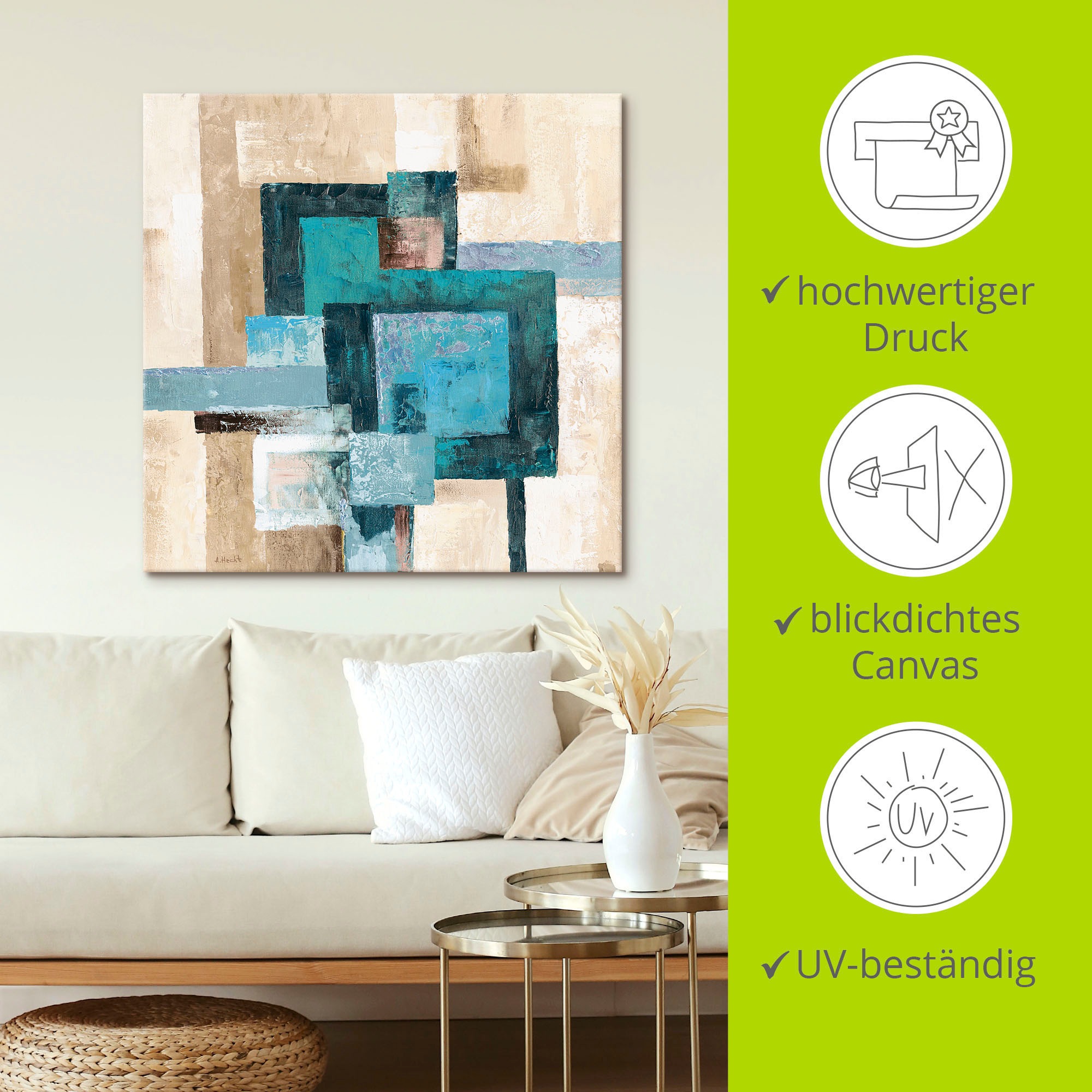 Artland Wandbild »Abstrakte Karos«, Muster, (1 St.), als Leinwandbild, Poster, Wandaufkleber in verschied. Größen