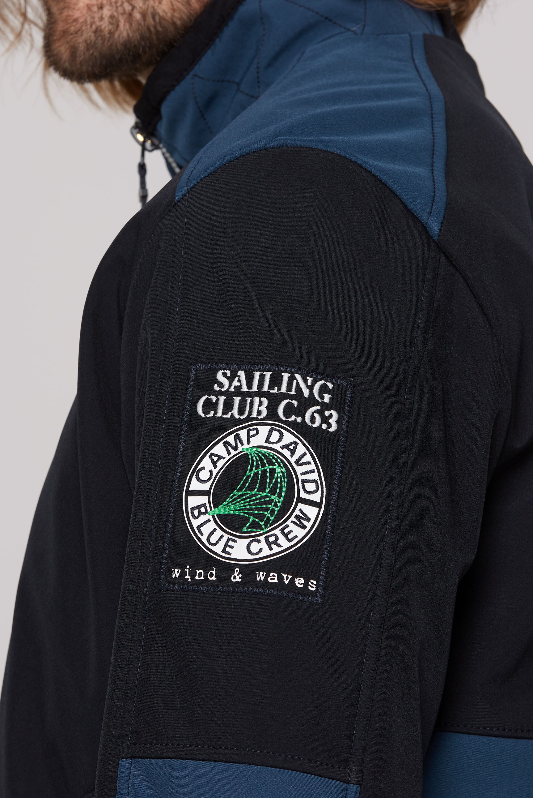 CAMP DAVID Softshelljacke ohne Kapuze mit Stehkragen