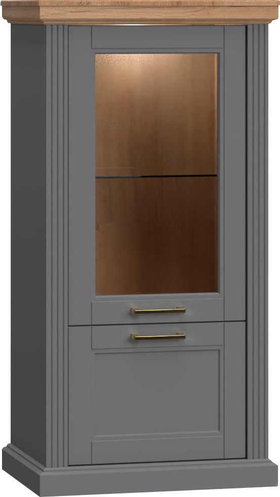 OTTO home Vitrine "Tara" (H/B/T): 132/66/48cm, lackiert mit wasserbasiertem UV-Lack, Soft-Close-Funktion