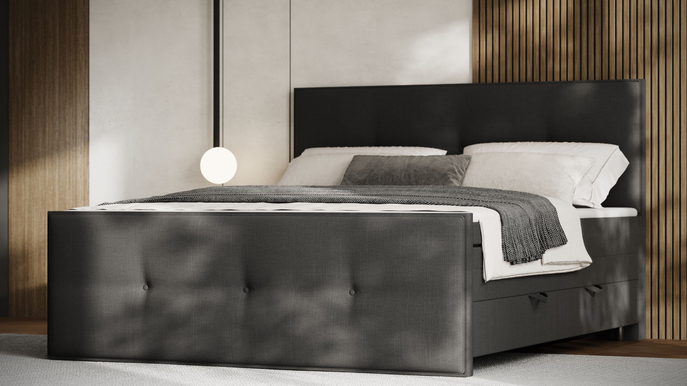 FORTE Boxspringbett "Eve inkl. zwei Bettkästen und Kaltschaum Topper", und günstig online kaufen