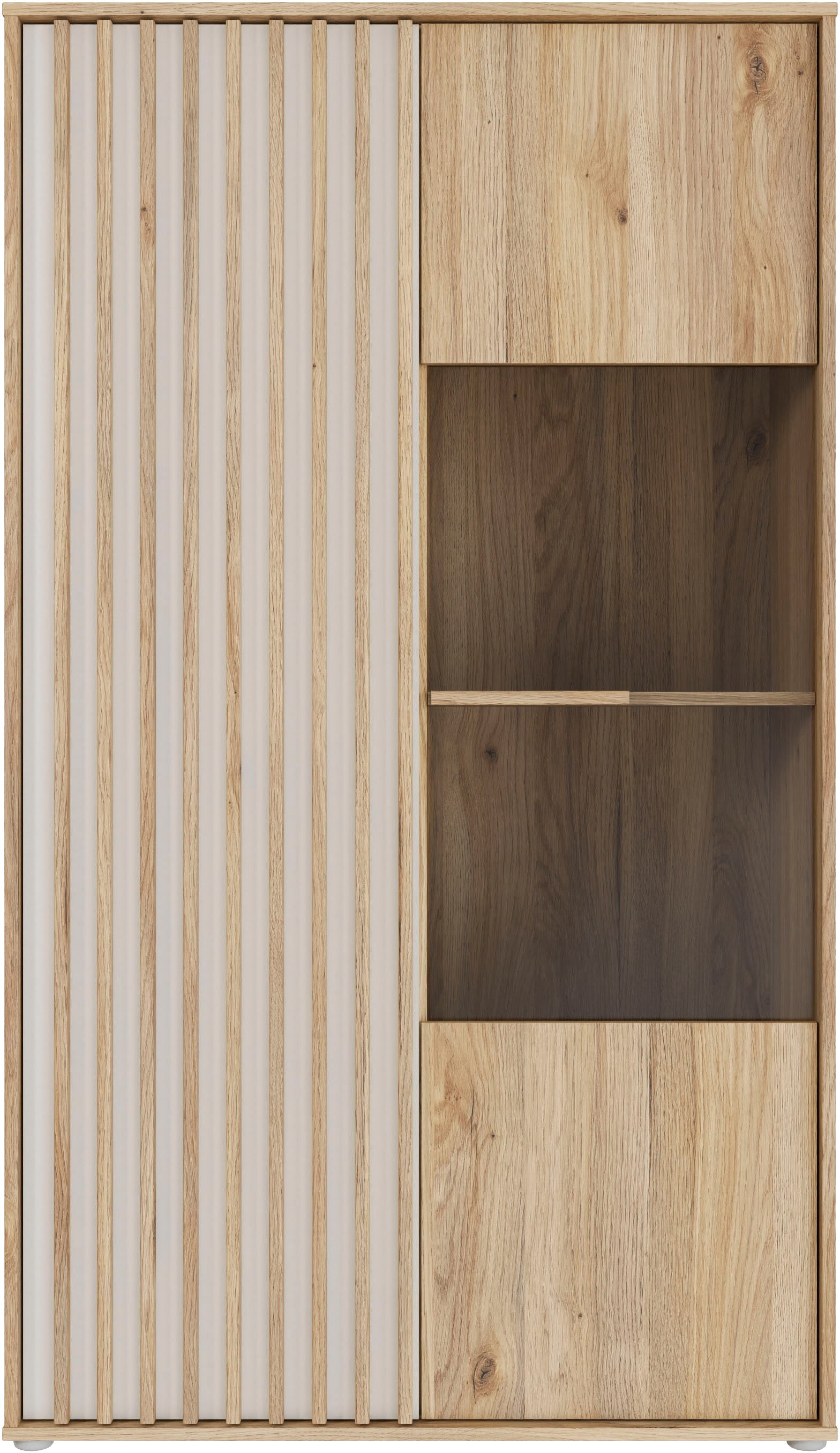 FORTE Highboard »Forte Arank Highboard, Glastüre, Beleuchtung optional bestellbar«