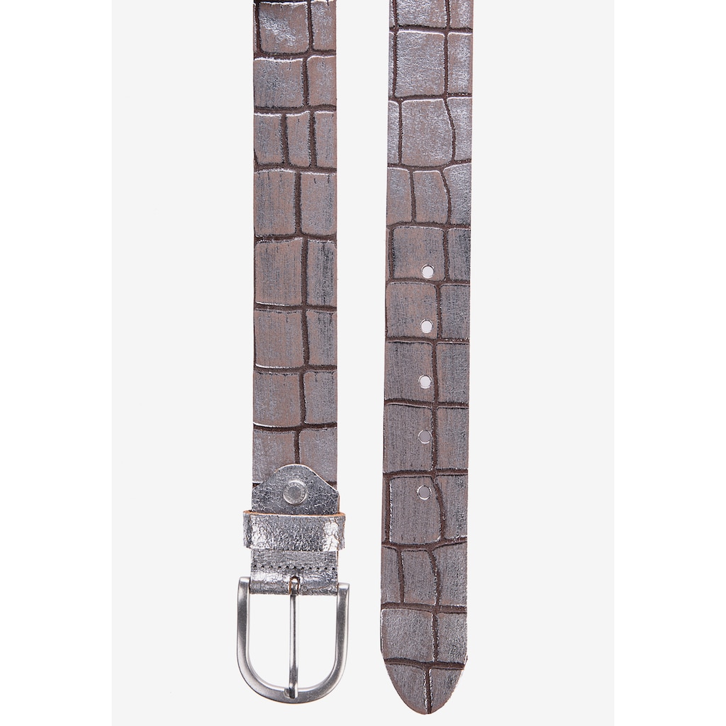 Damenmode Accessoires Cipo & Baxx Ledergürtel, mit Metallic-Effekt braun