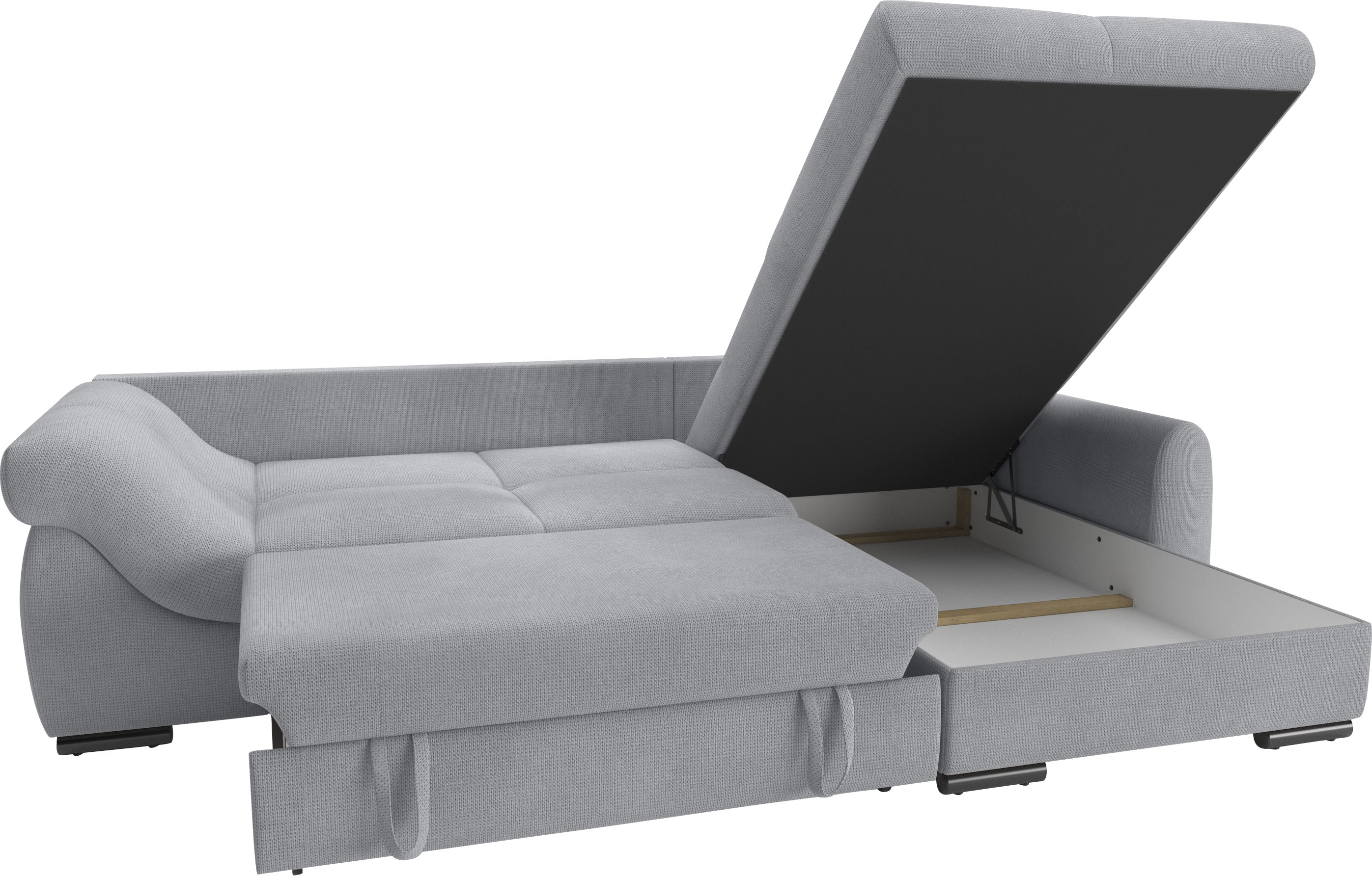 Thumbnail - Mr. Couch Ecksofa "Livorno DuraFlex L-Form", inkl. Hochschläfer-Bettauszug, XL-Bettkasten weiß beschichtet