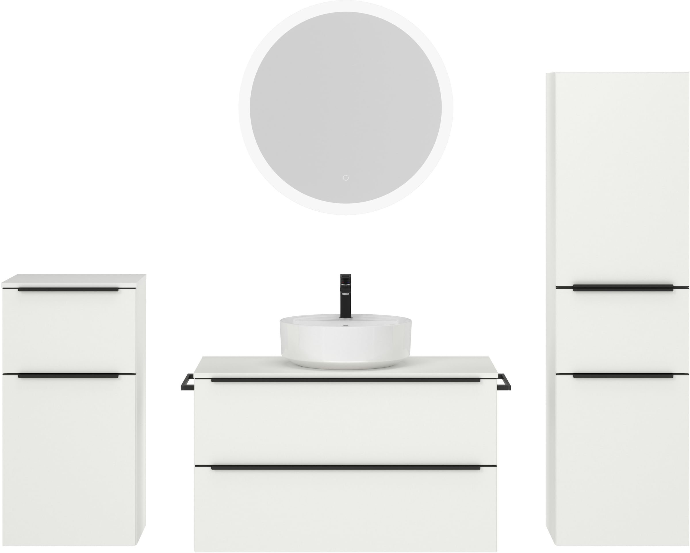 nobilia Badmöbel-Set "Alvene" vormontiert, mit Soft-Close, 4 Stk. tlg. günstig online kaufen