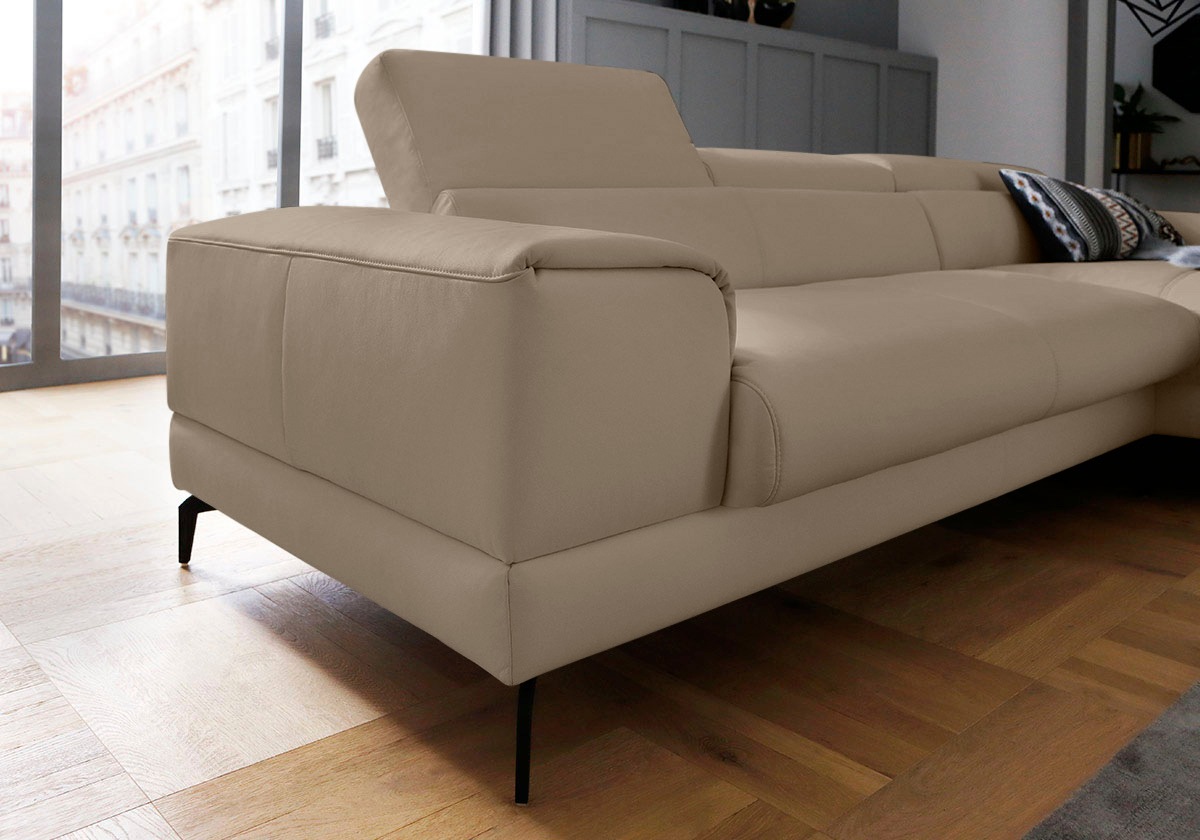 Thumbnail - W.SCHILLIG Ecksofa "piedroo, Designsofa mit tollem Sitzkomfort, L-Form" Kopfteilverstellung, wahlweise mit Sitztiefenver...