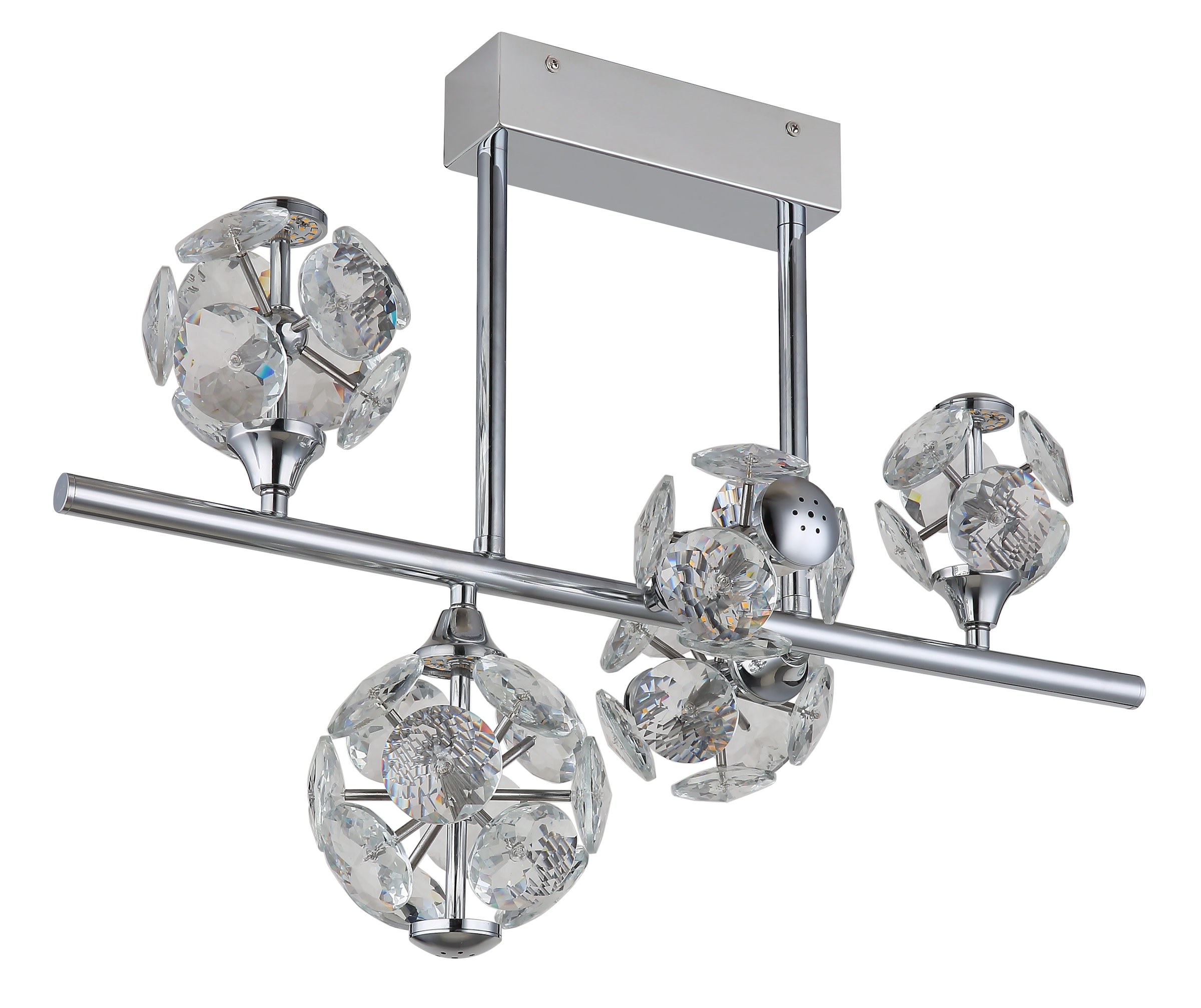 GLOBO LIGHTING LED Deckenleuchte »VIRINA«, Leuchtmittel LED-Modul | LED fest integriert, Deckenlampe/Kristalle/Wohnzimmer/Essbereich/LxBxH: 610x300x460mm