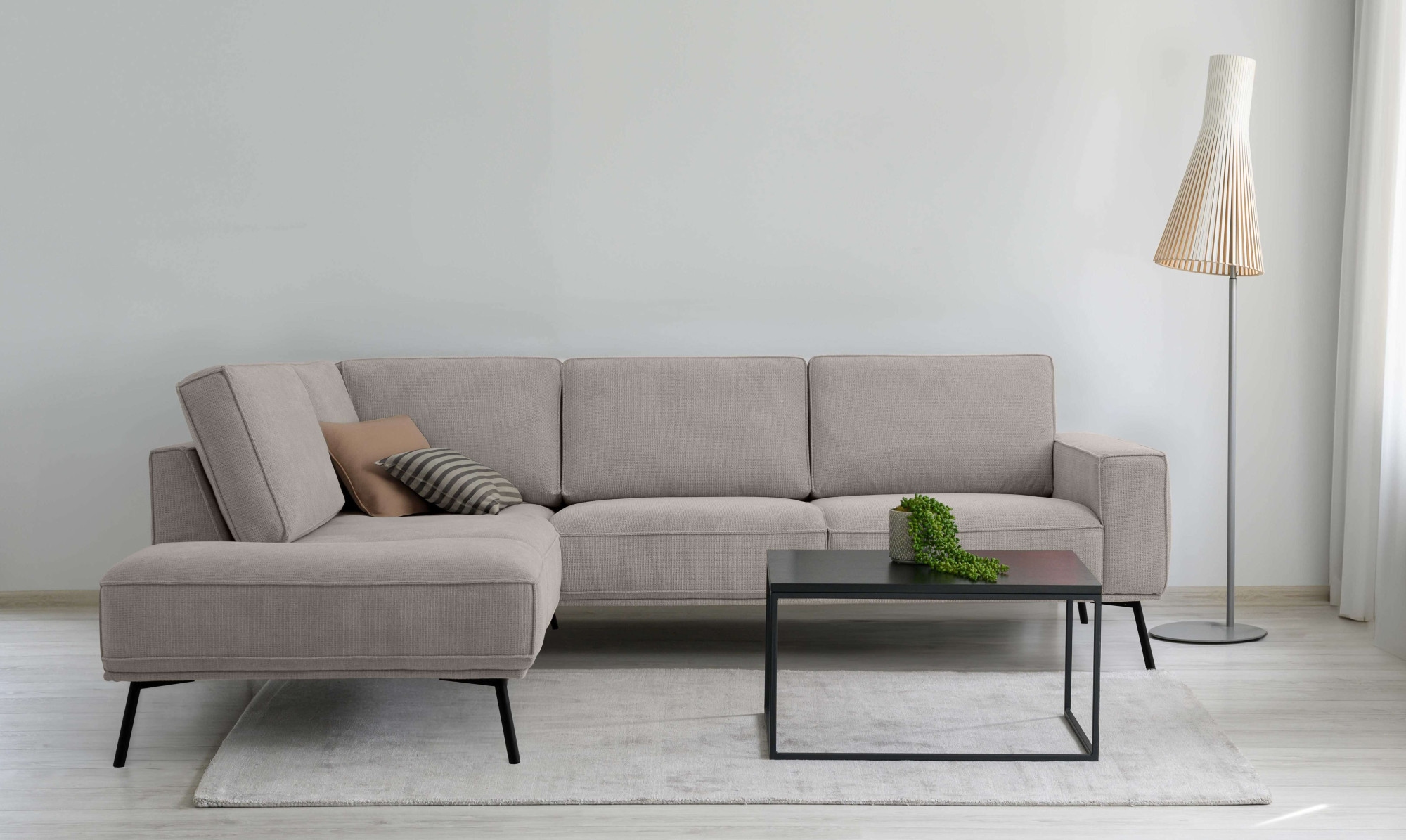 andas Ecksofa »Vosby«, Breite 260 cm, Chenille, mit dekorativer Kedernaht