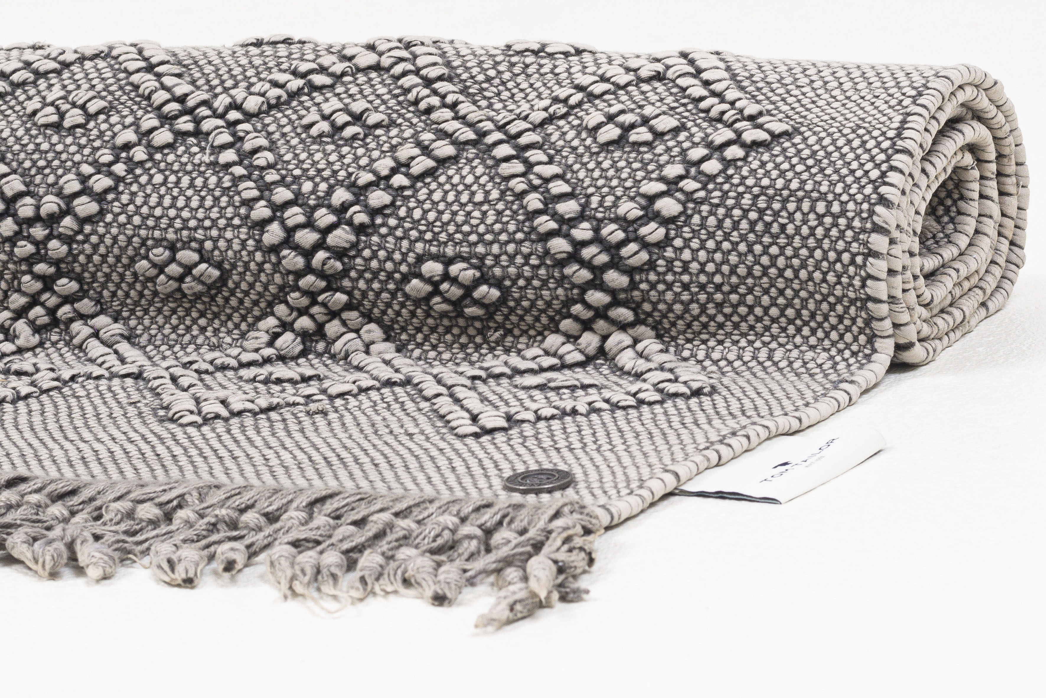 Thumbnail - TOM TAILOR HOME Badematte "Vintage Wash" Höhe 6 mm fußbodenheizungsgeeignet Badteppich, Uni Farben, Rauten Muster, mit F...