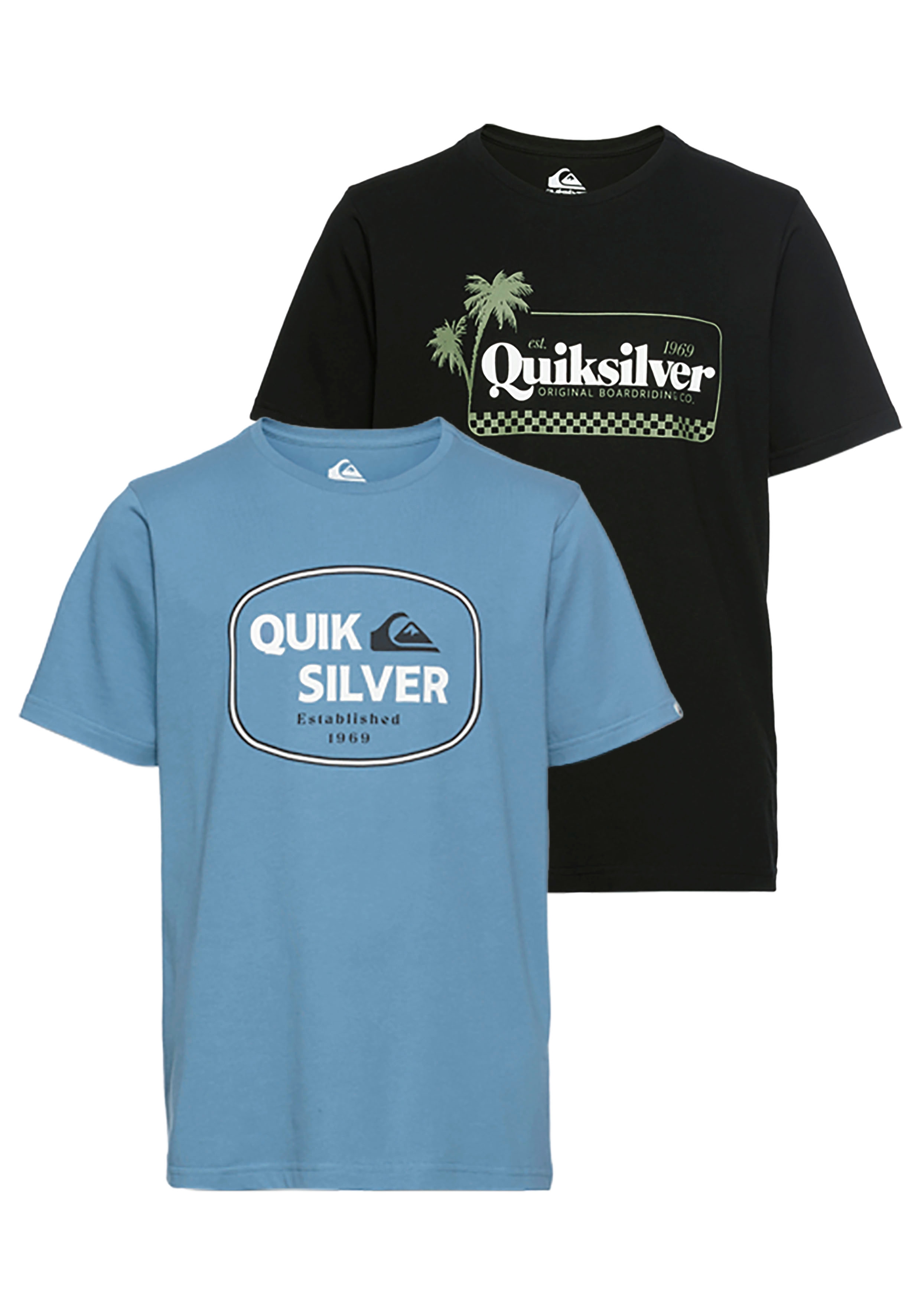 Quiksilver T-Shirt "JUST FRAMED ROCKELIA SHORT SLEEVE PK YTH" 2 Stk. für Kinder, Kurzarm-Design, 2er-Pack, aus Baumwolle
