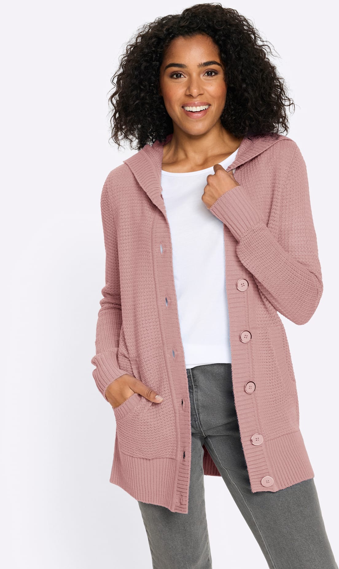 Classic Basics Kapuzenstrickjacke