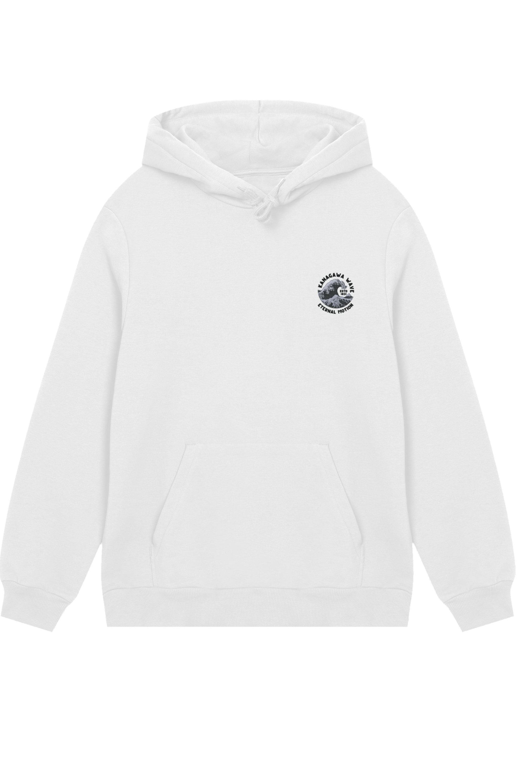 F4NT4STIC Kapuzenpullover »Kanagawa Wave Stickerei«, Premium Qualität