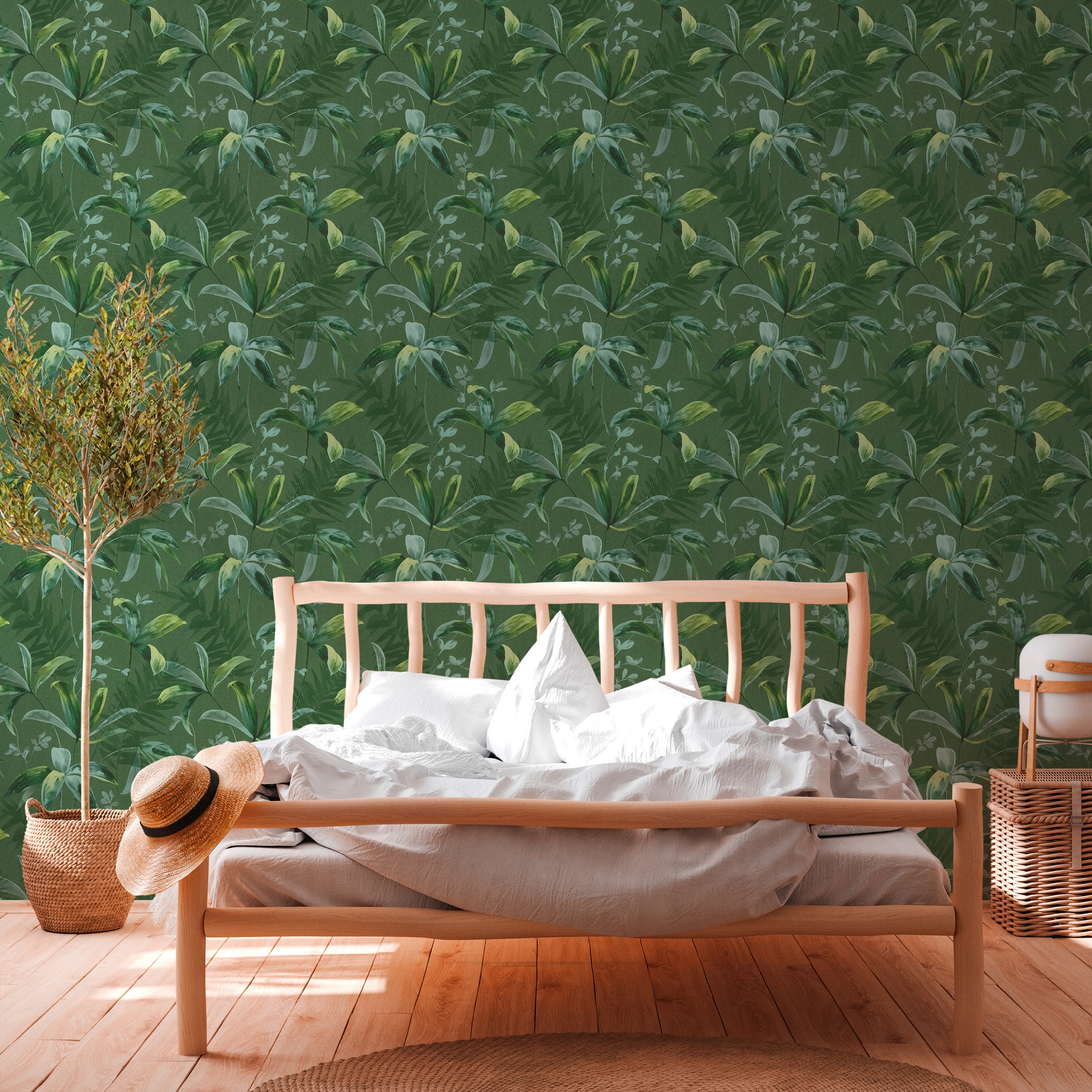 Architects Paper Vliestapete »Jungle Chic«, floral-botanisch-tropisch, Palmentapete Tapete Dschungel Tapeten Wohnzimmer Schlafzimmer Küche