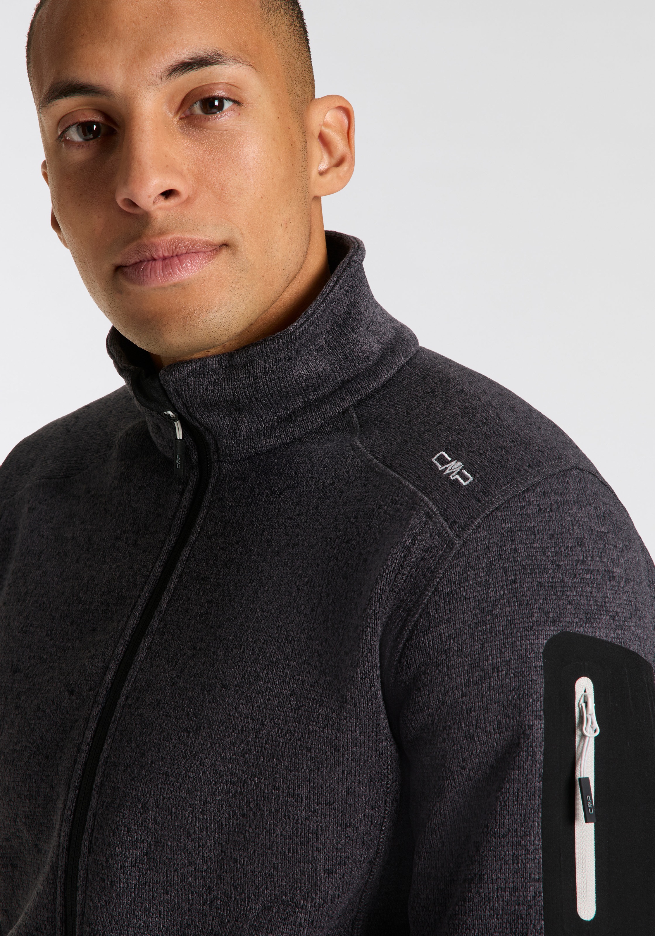 Thumbnail - CMP Strickfleecejacke "MAN JACKET" 1 Stk. tlg. ohne Kapuze sportlicher Stil, atmungsaktiv, schnell trocknend, wärmend