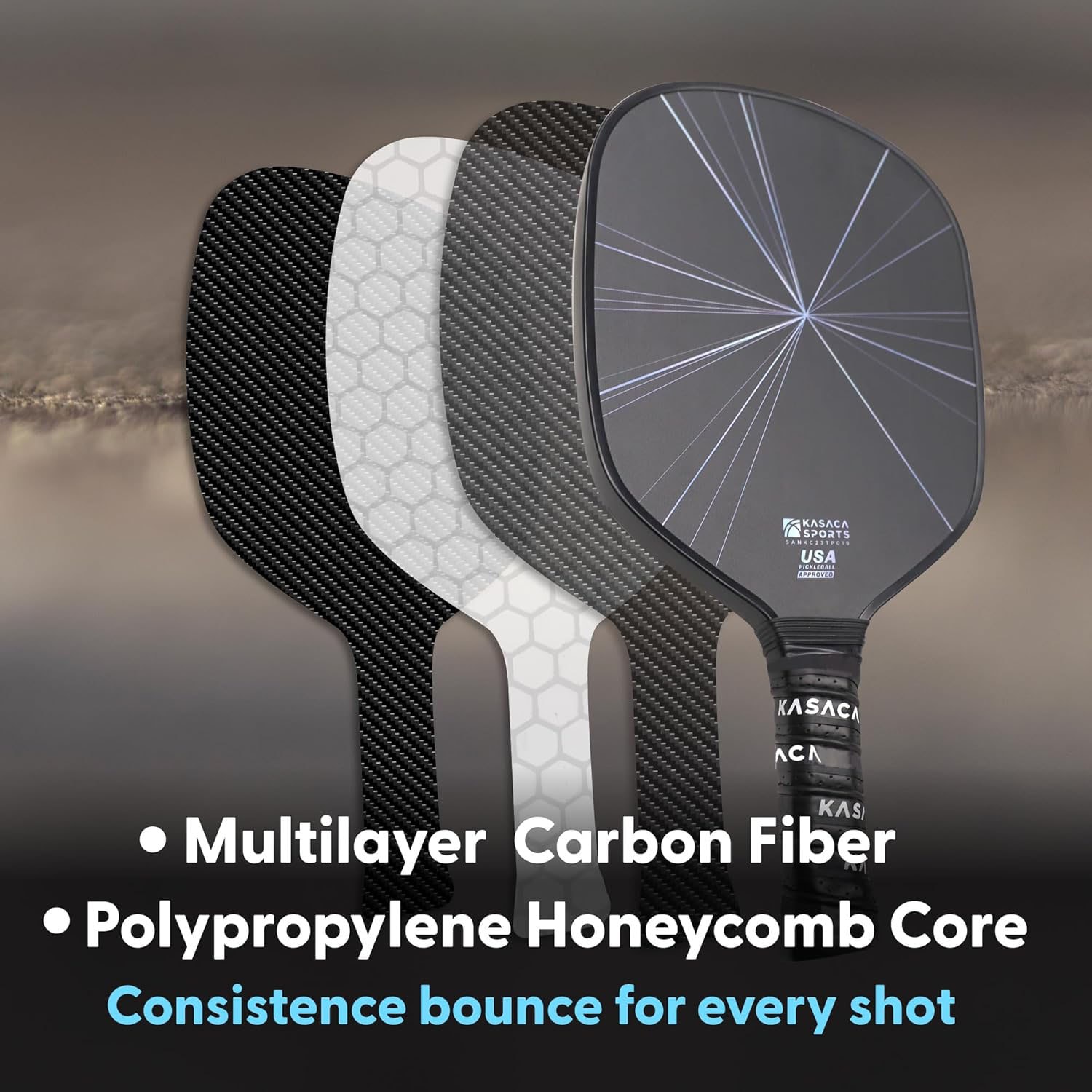 KASACA Pickleballschläger »Pickleball-Schläger Mighty Force Carbon«, (1 tlg.)