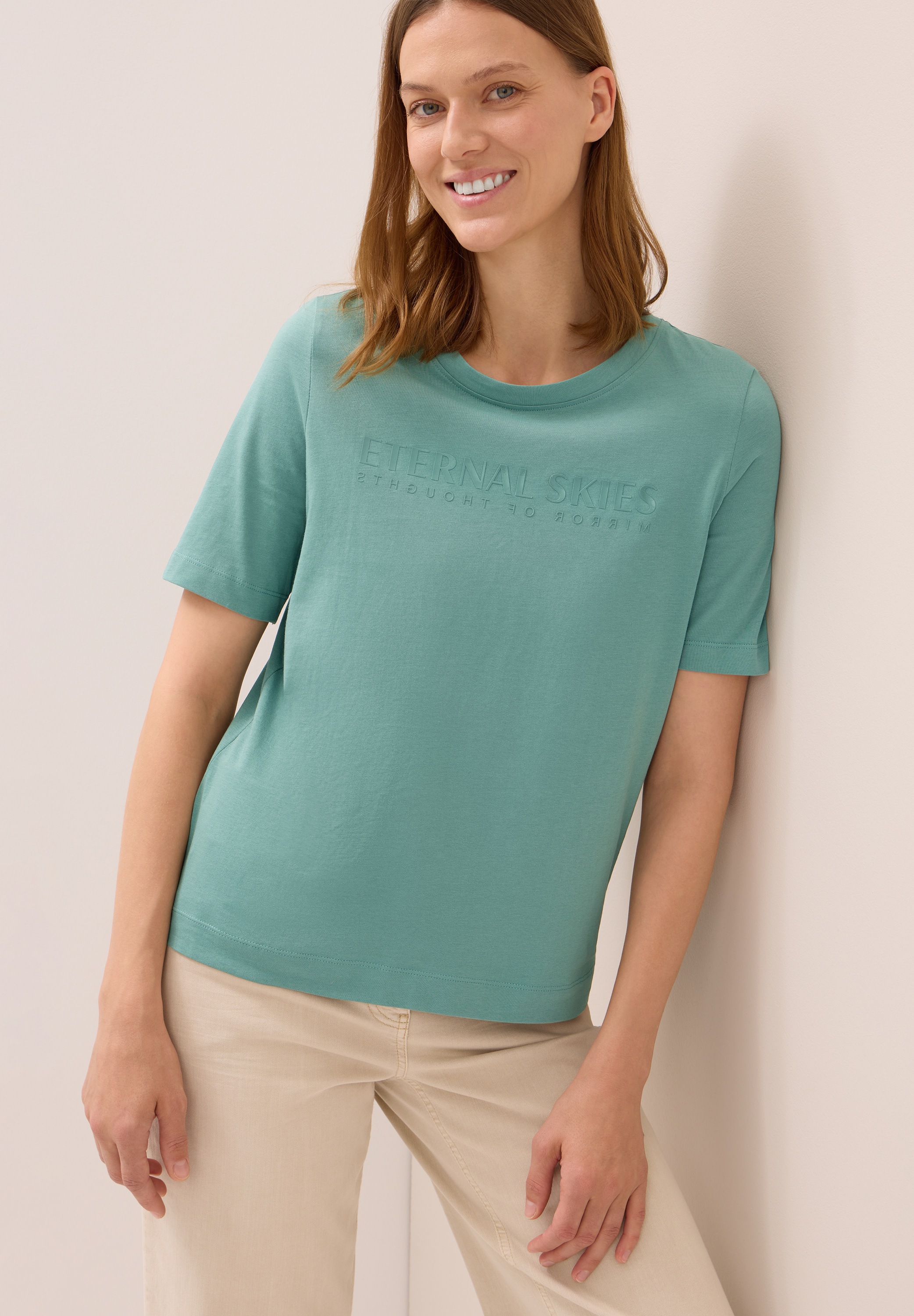 Cecil T-Shirt mit Wording Artwork günstig online kaufen