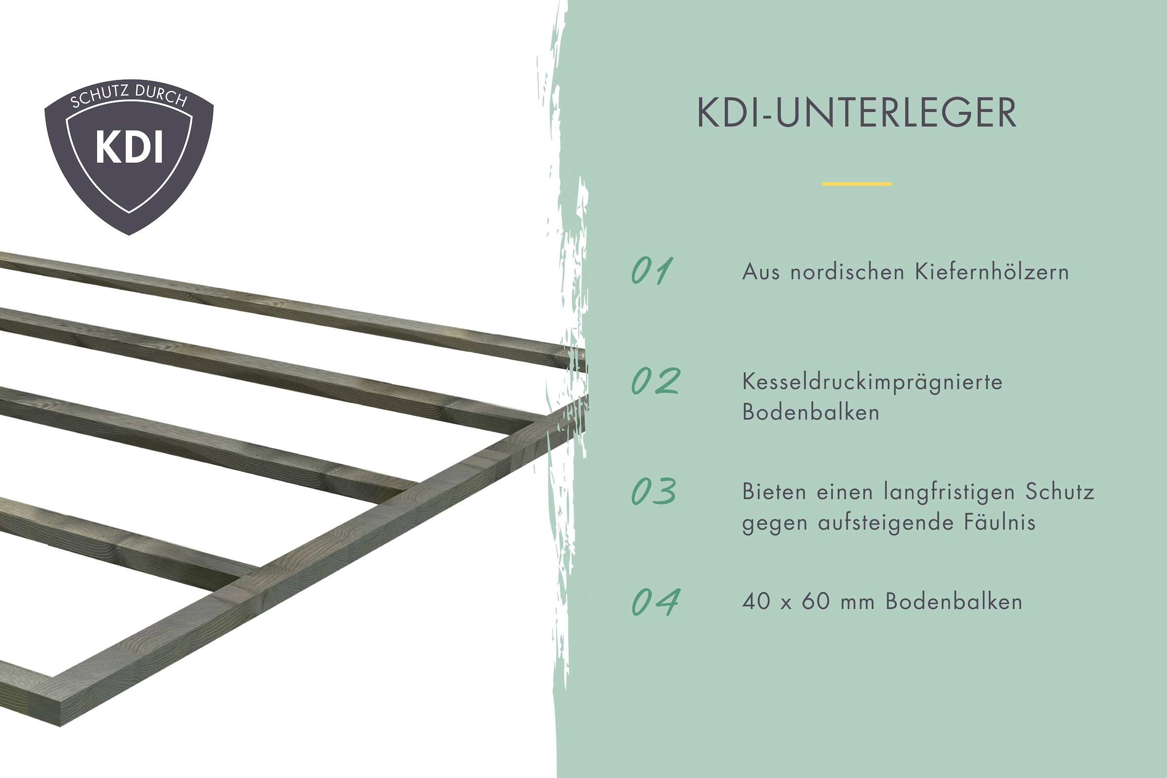 Karibu Gartenhaus-Fußboden »für Sockelmaß 1,77m x 1,20m«