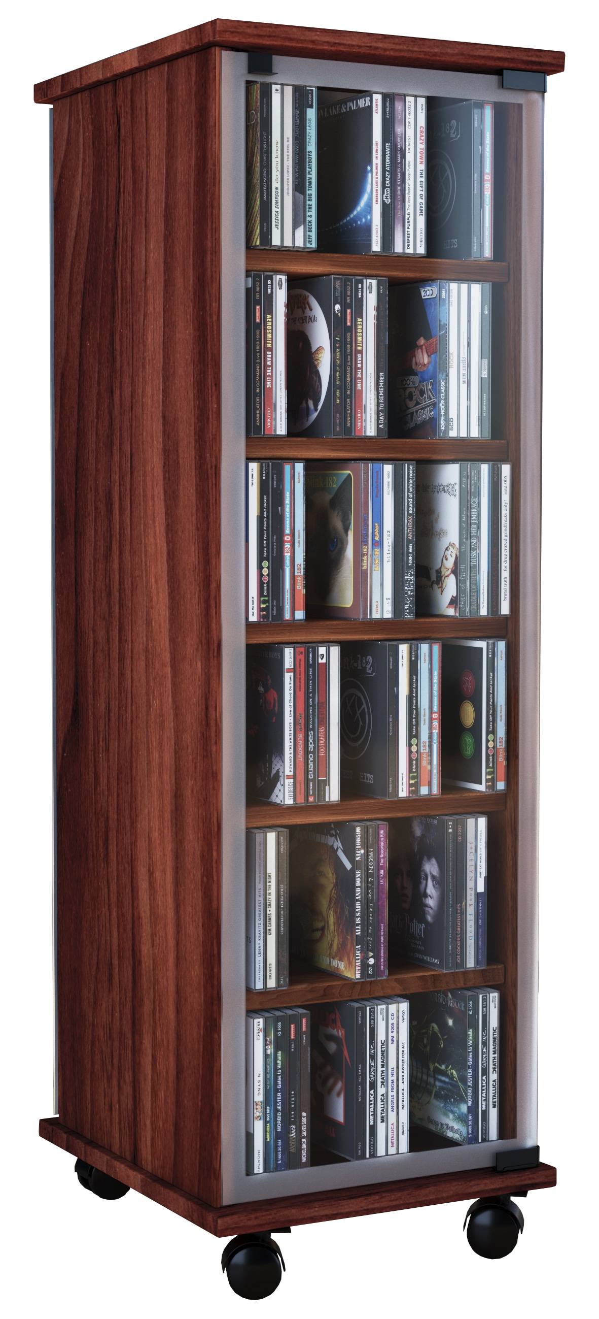 VCM Media-Regal "Holz CD DVD Stand Regal Schrank Valenza Glastür"