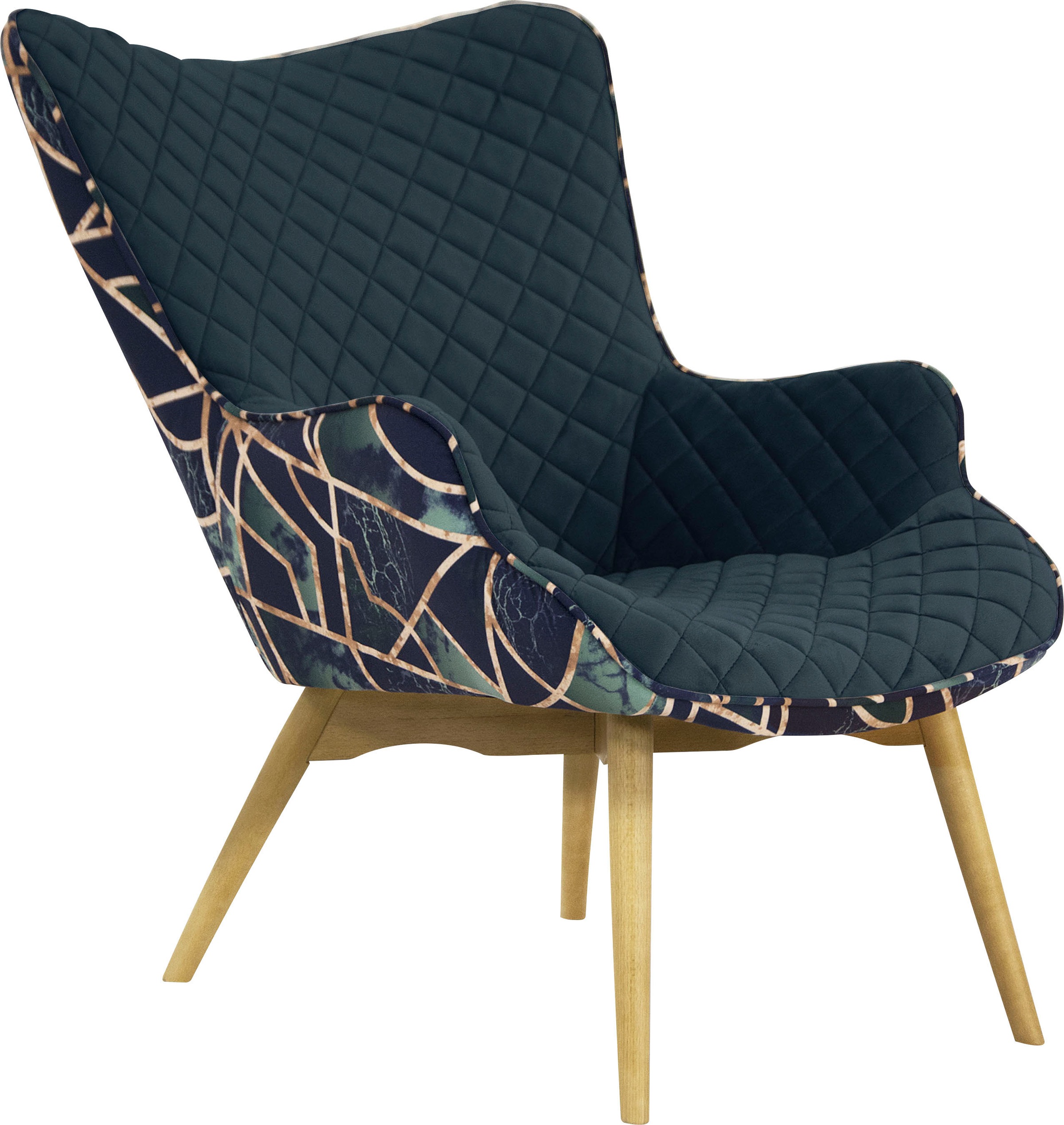 Home affaire Sessel "Duke Print" Karoprägung im Sitzbereich und Dekostoff a günstig online kaufen