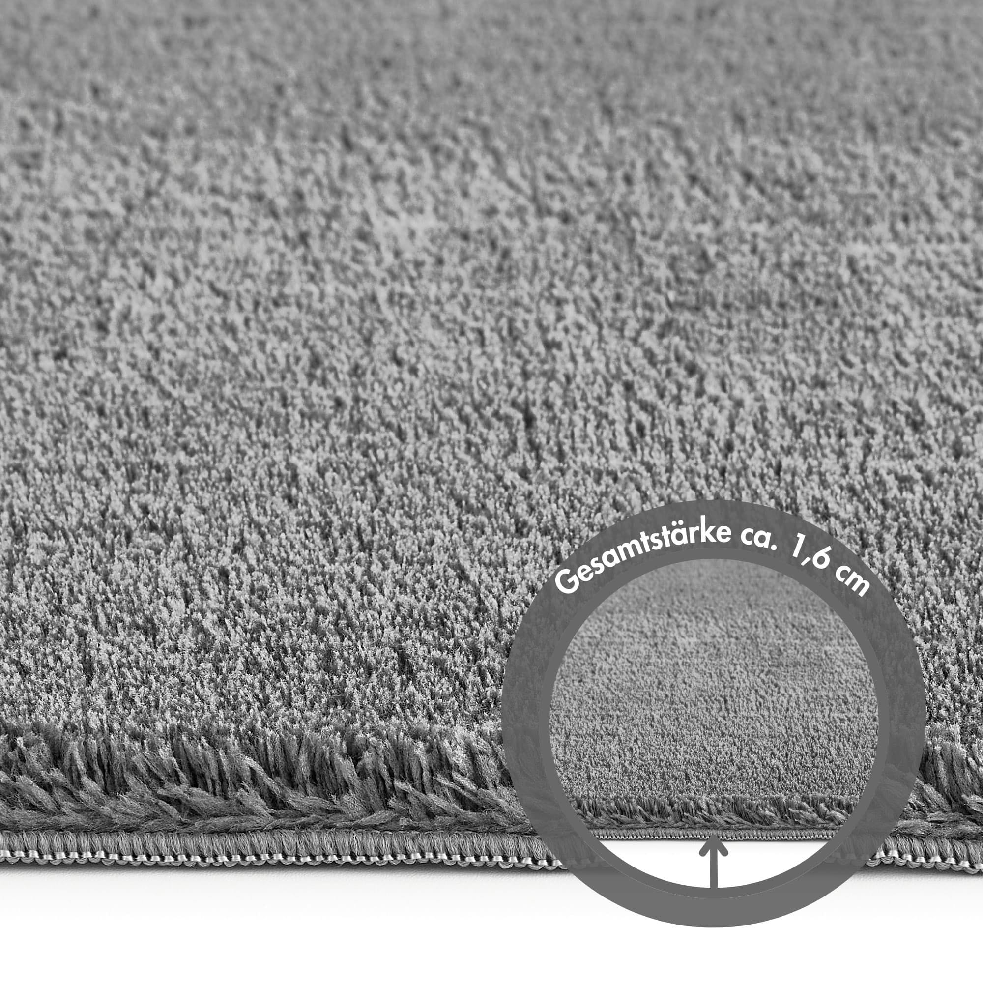 Andiamo Teppich »Arezzo«, rechteckig, 16 mm Höhe, Uni Farben, weicher Flor, waschbar, ideal im Wohnzimmer & Schlafzimmer