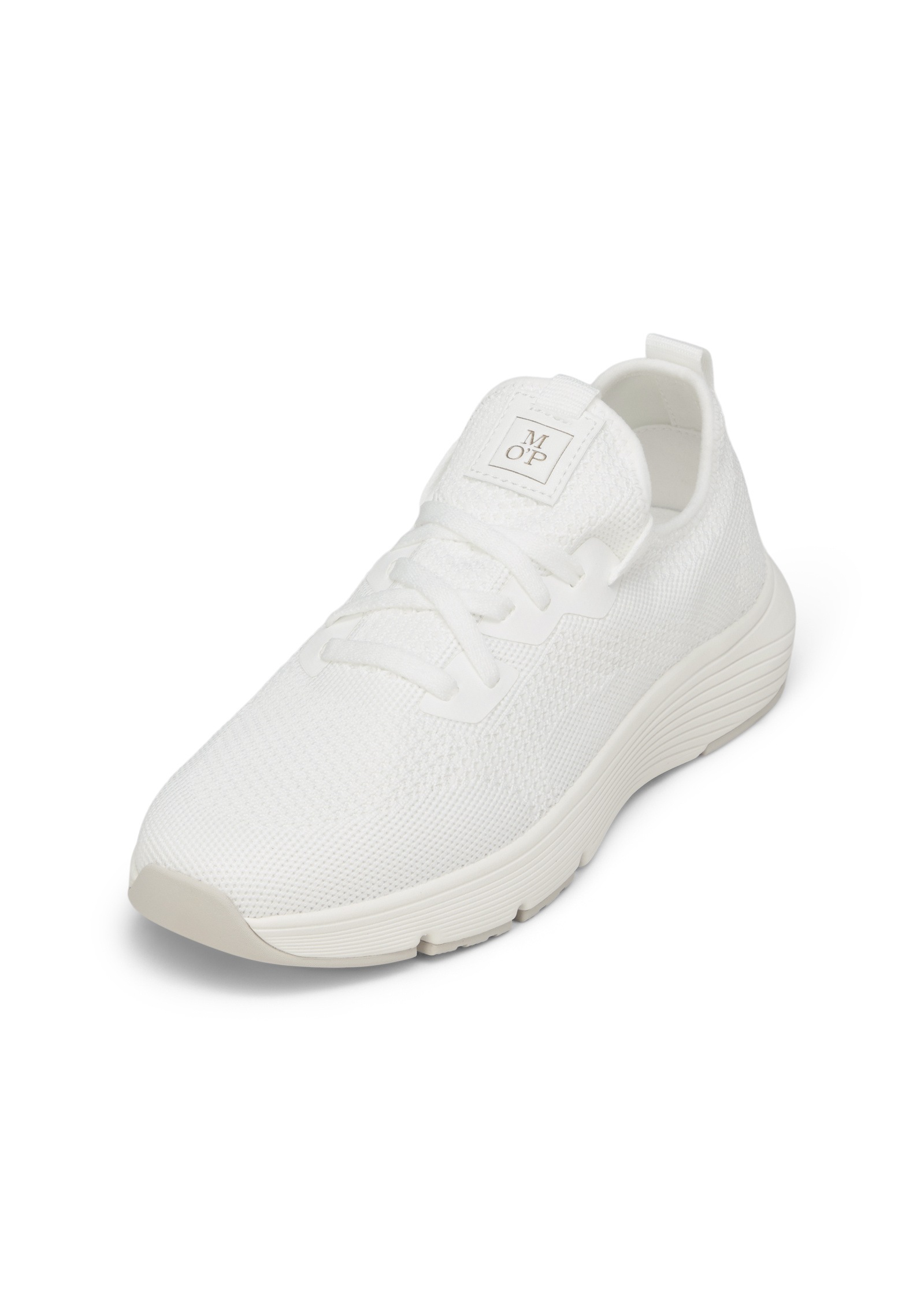 Slip-On Sneaker MARC O'POLO "Leila", Herren, Gr. 42, weiß, Textil, unifarben, Schuhe, Slipper, Freizeitsneaker, Halbschuh mit Anziehlasche