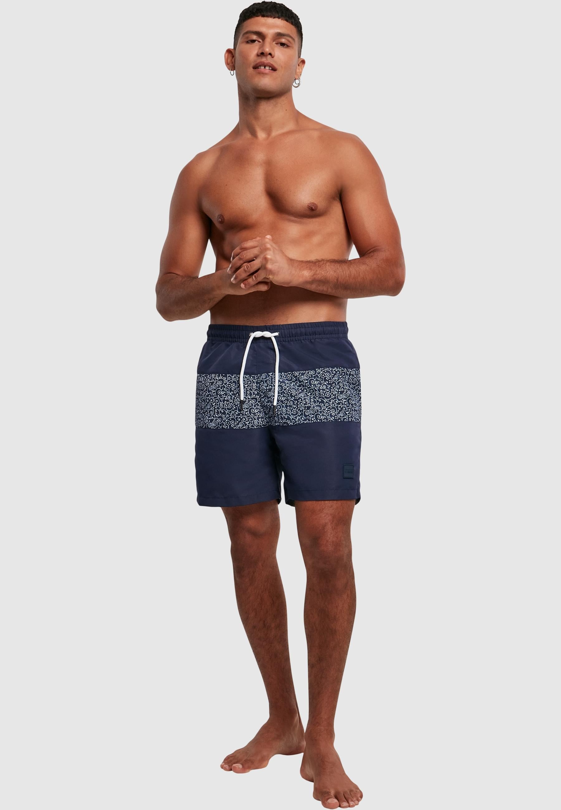 URBAN CLASSICS Badeshorts »Urban Classics Herren Mid Block Pattern Swim Shorts«